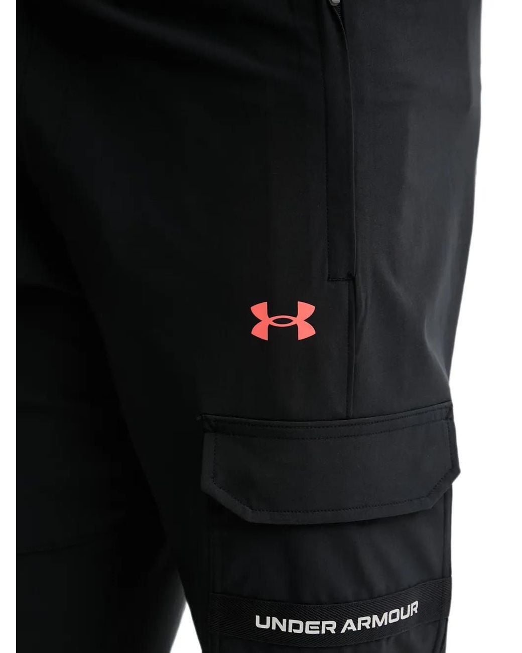 Under Armour Black Tech Utility Woven Logo-Print Cargo Pants for men