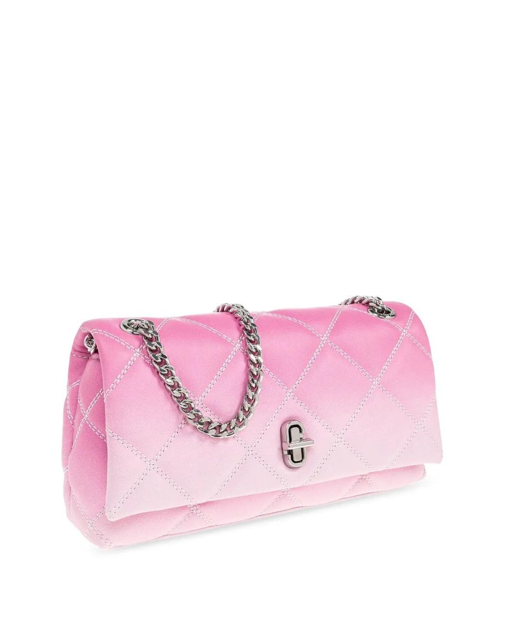 Marc Jacobs Pink Small Quilted Dual Chain Crossbody Bag