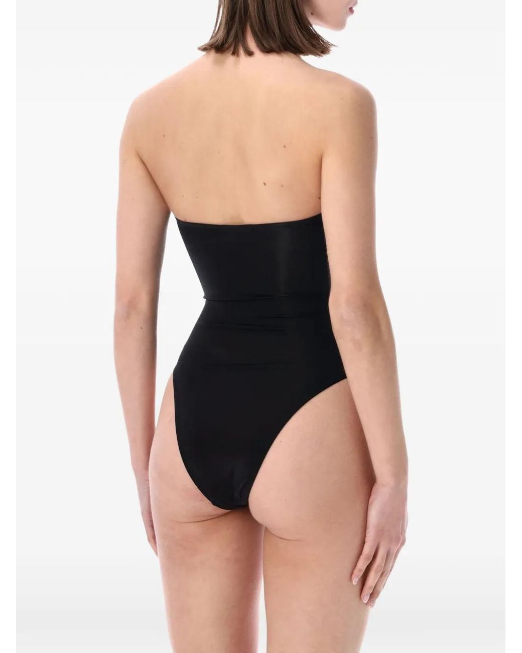 BELAMER Black Vivien Ruched Strapless Swimsuit