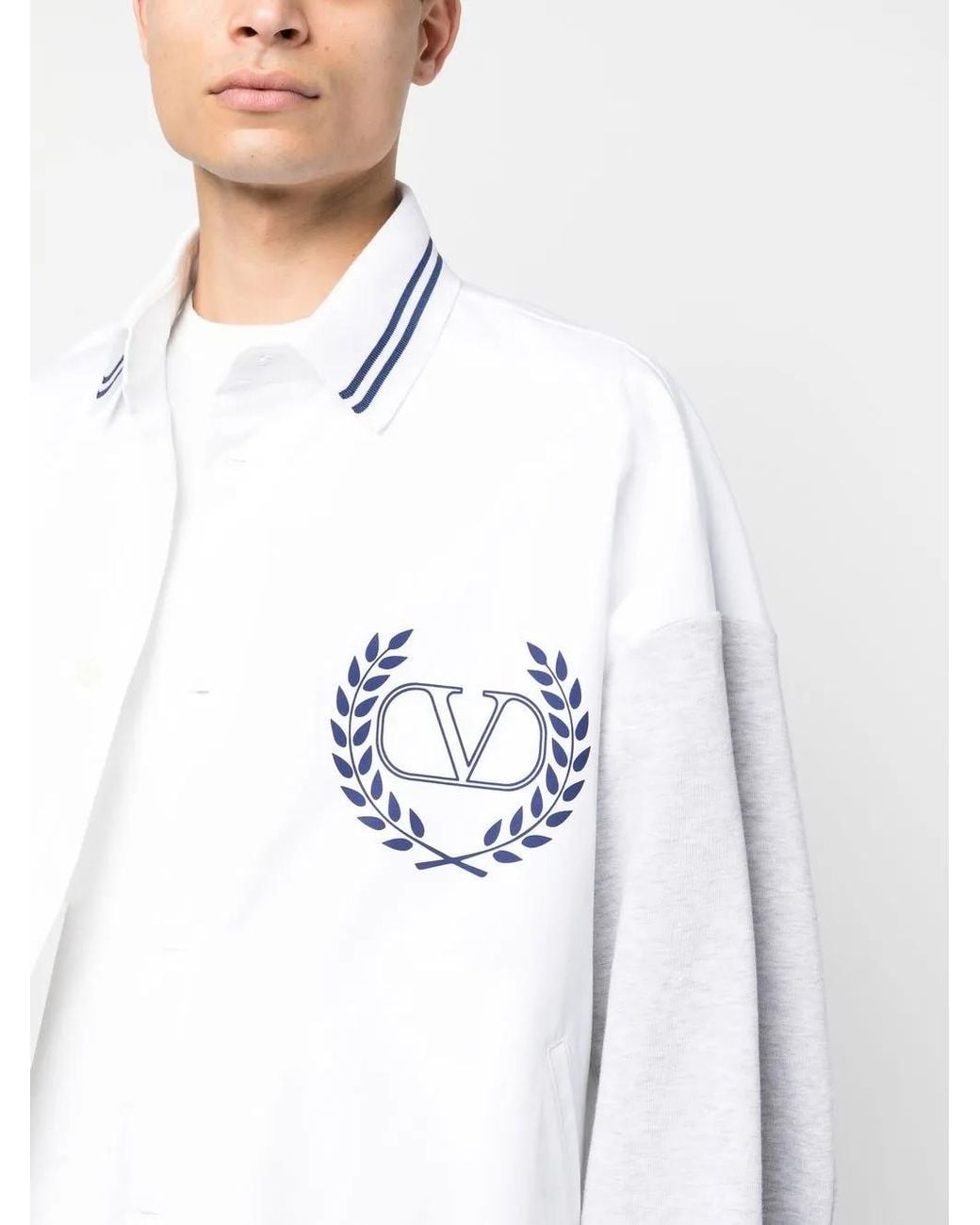 Valentino Garavani White Vlogo Bomber Jacket for men