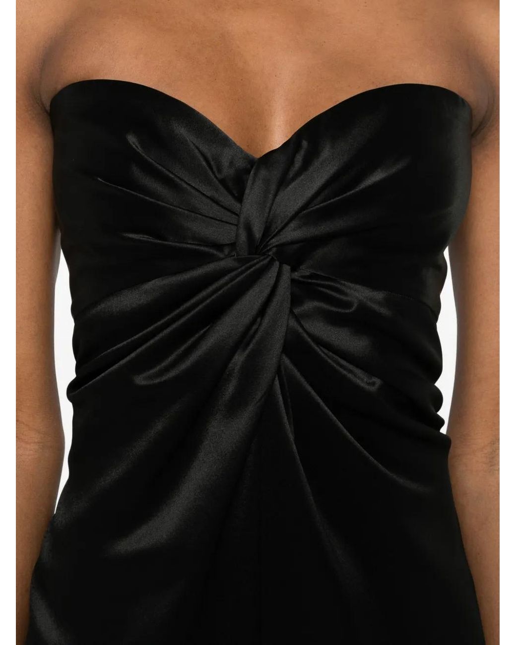 retroféte Black Twisted Strapless Dress
