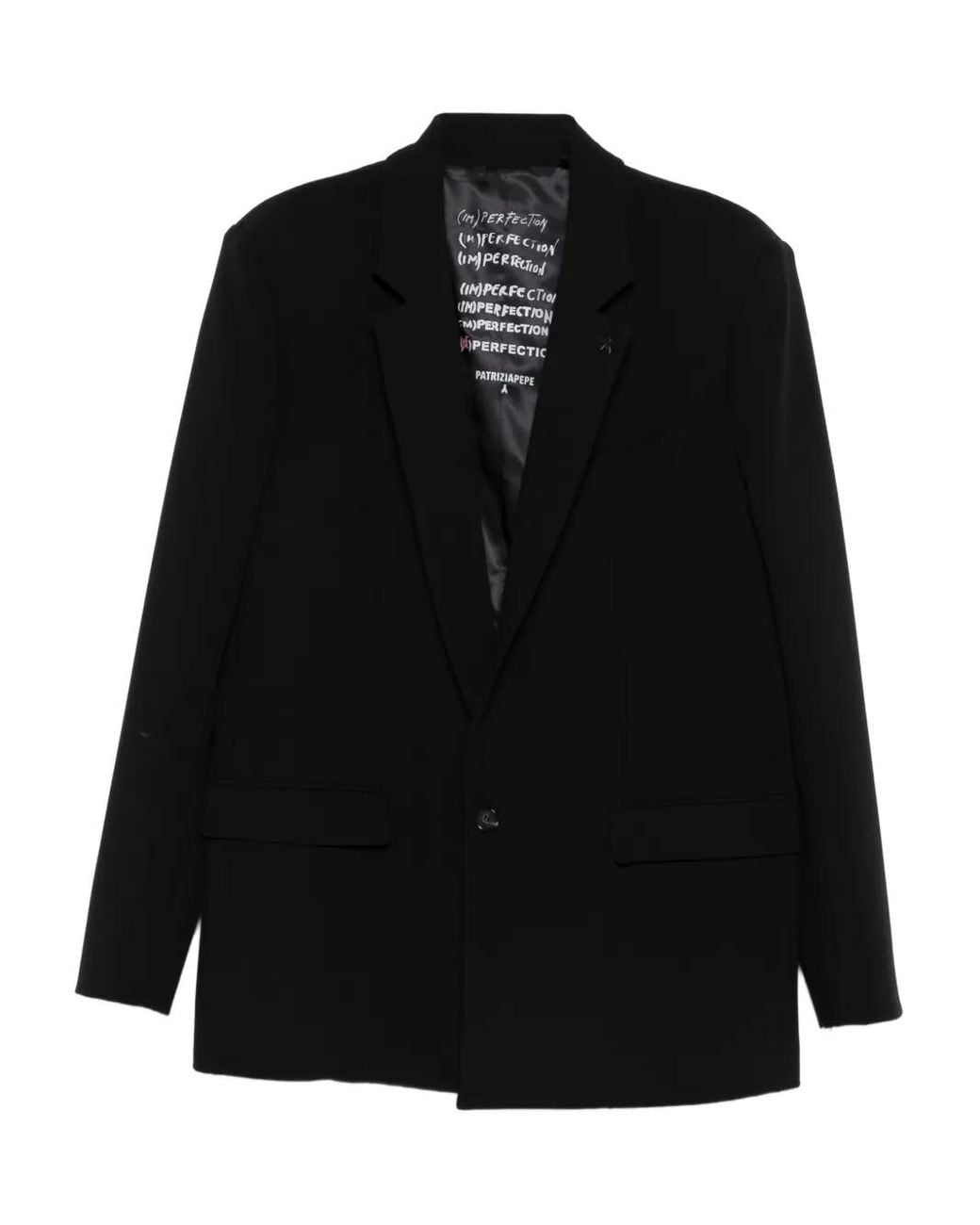 Patrizia Pepe Black (Im)Perfection Single-Breasted Reversible Jacket for men