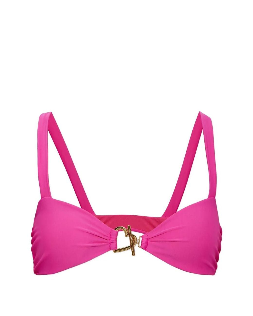 Moschino Pink Heart-Motif Bikini Top