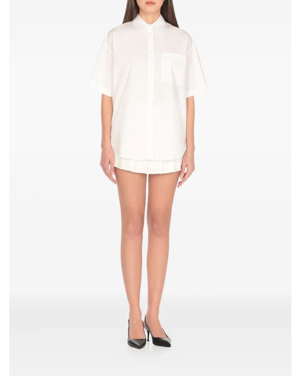 MSGM White Patch-Pocket Shirt