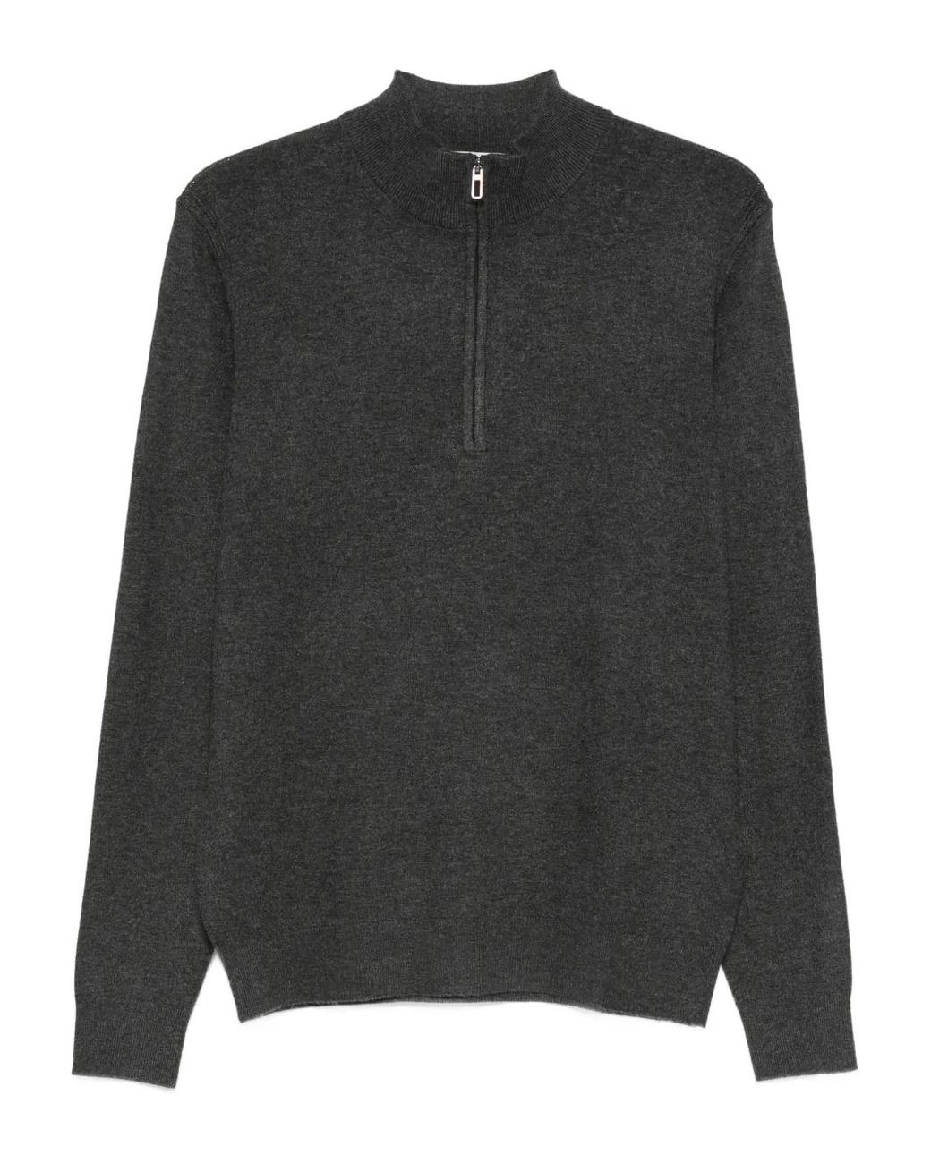 Diktat Black Half-Zip Sweater for men