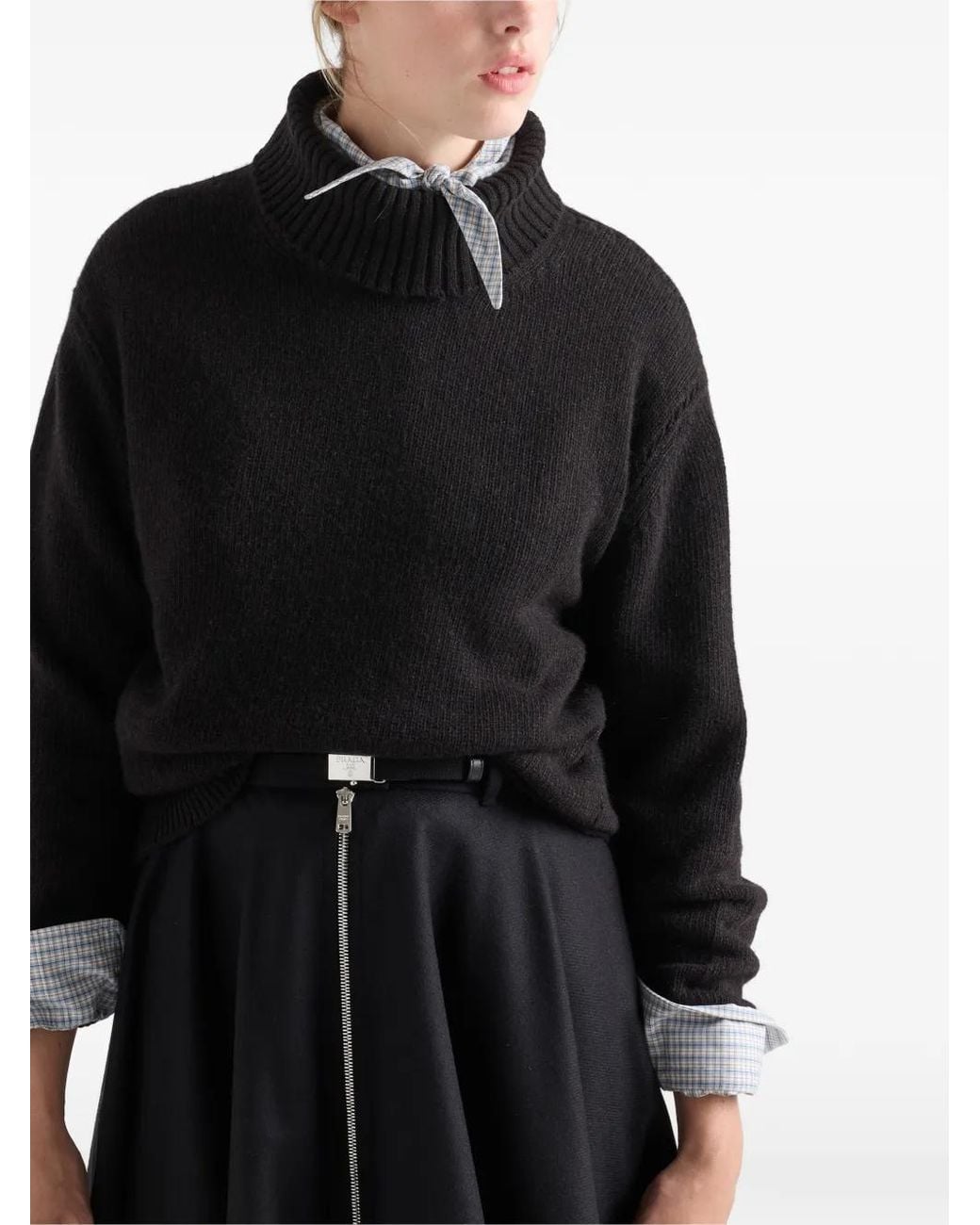 Prada Black Re-Cashmere Turtleneck Sweater