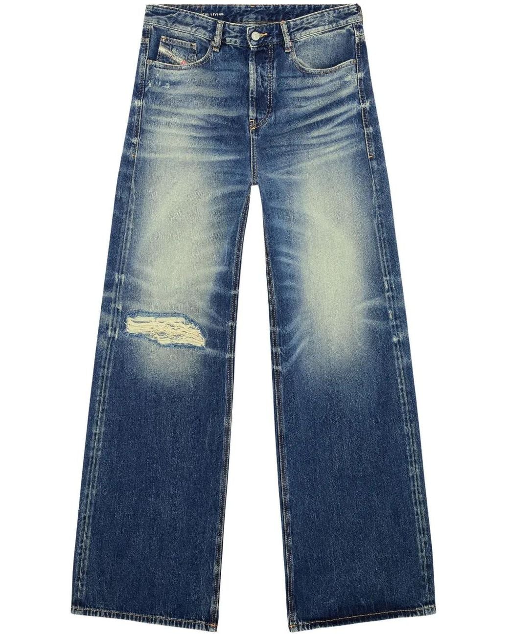 パンツ DIESEL D-Rise 09j95 diesel-blue-Jeans-Dritti-D-