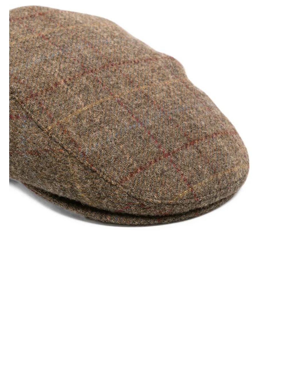 Barbour Check Wool Flat Cap in Brown for Men | Lyst