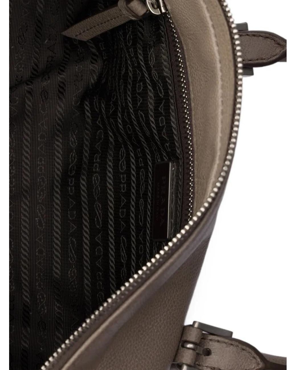 Prada Gray Bonnie Medium Antiqued Leather Tote Bag