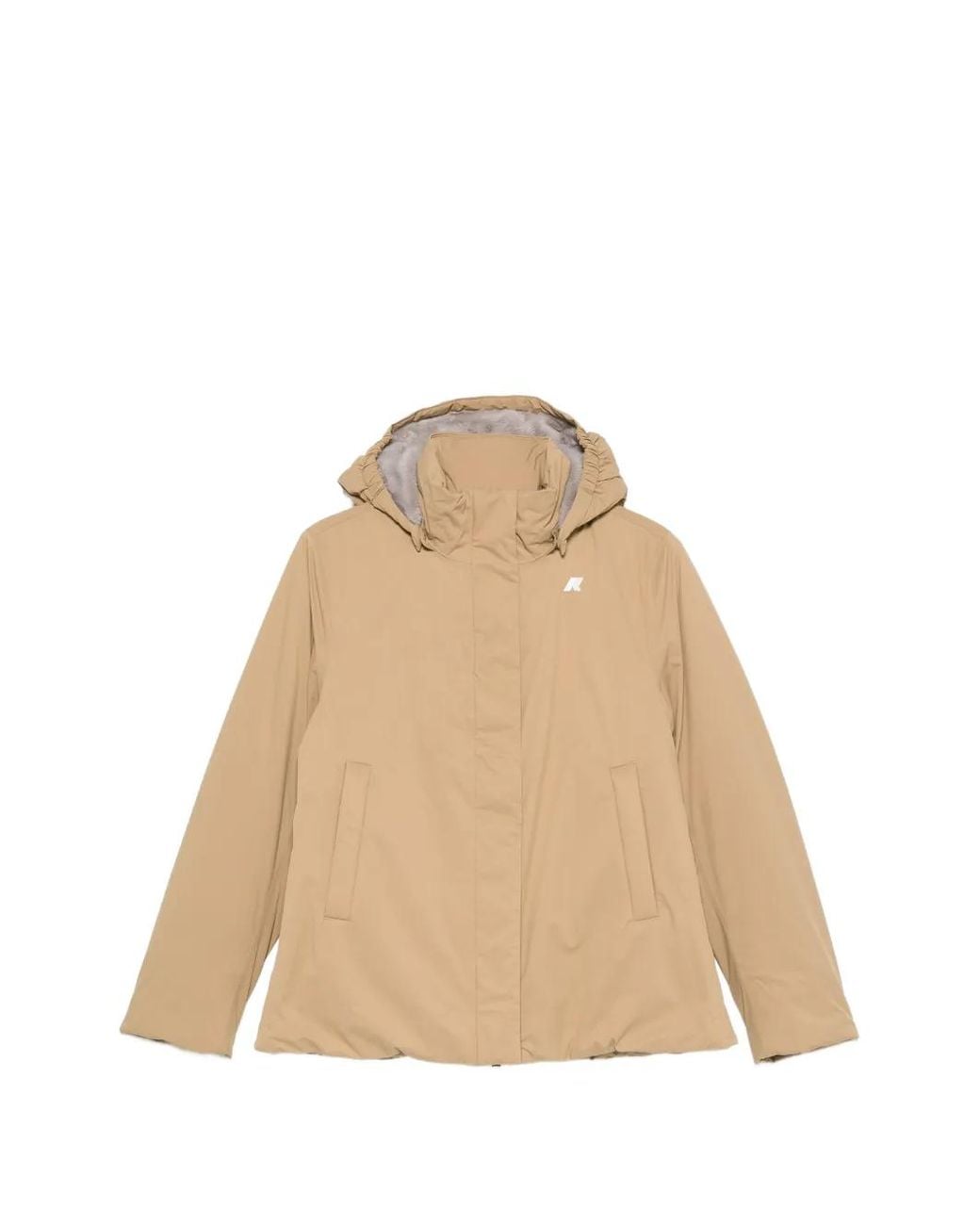 K-Way Natural Veste À Capuche Marlette À Patch Logo