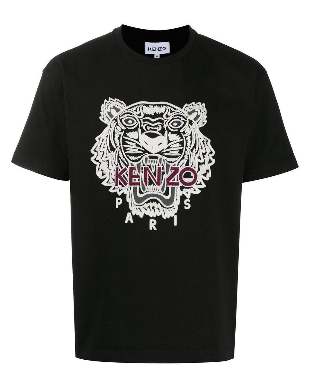 KENZO Embroidered Cotton T-shirt in Black for Men - Lyst
