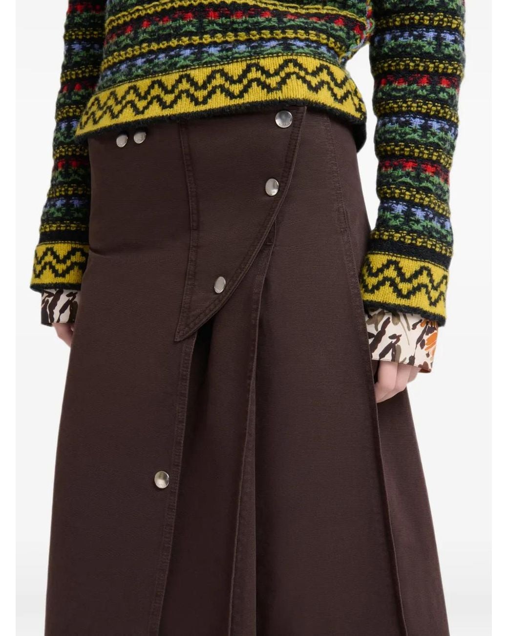 Marni Purple Deep Skirt With Utility Pocket