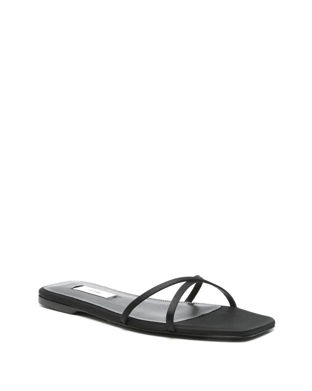 Totême Black Leather Slides