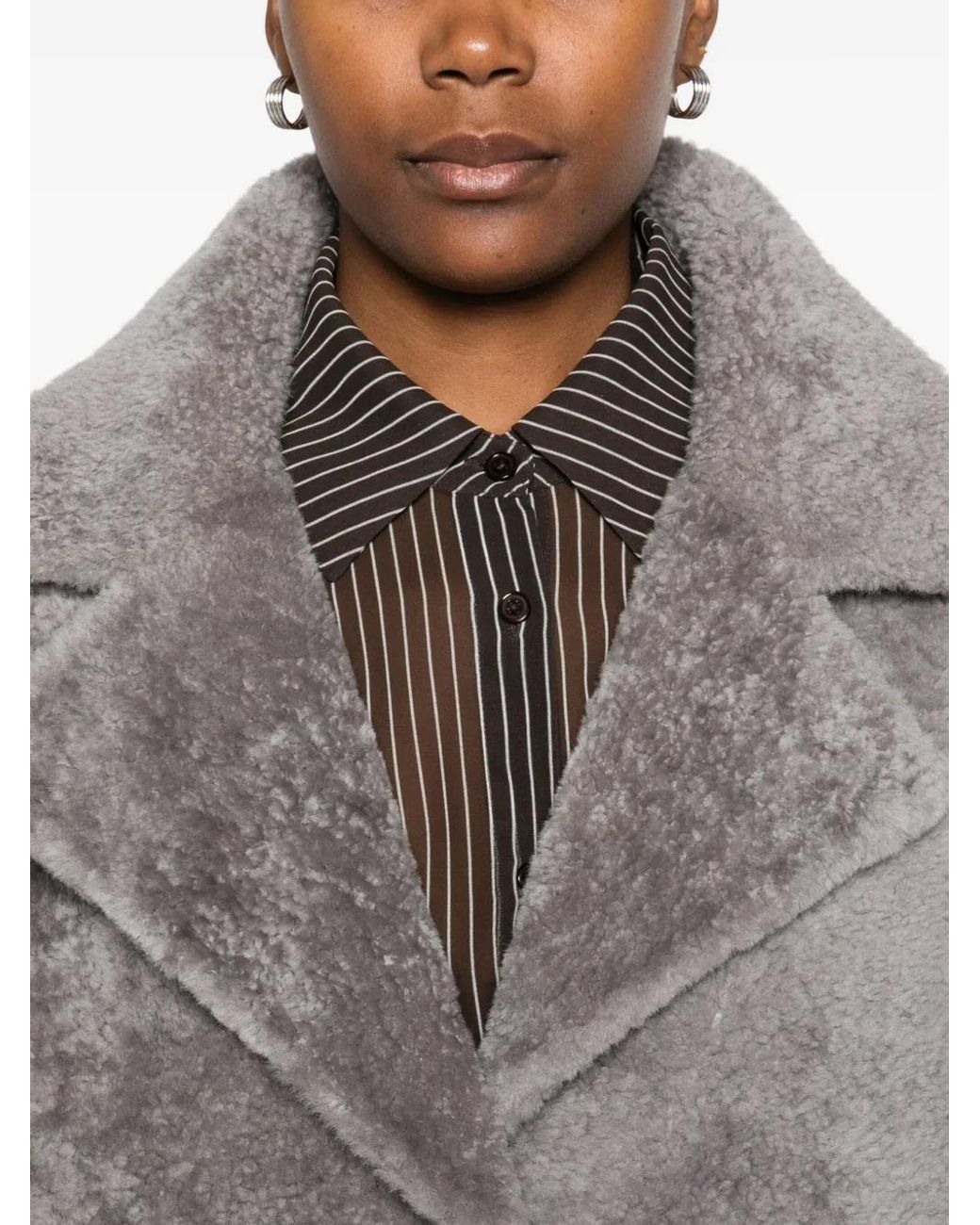 Arma Gray Shearling-Mantel
