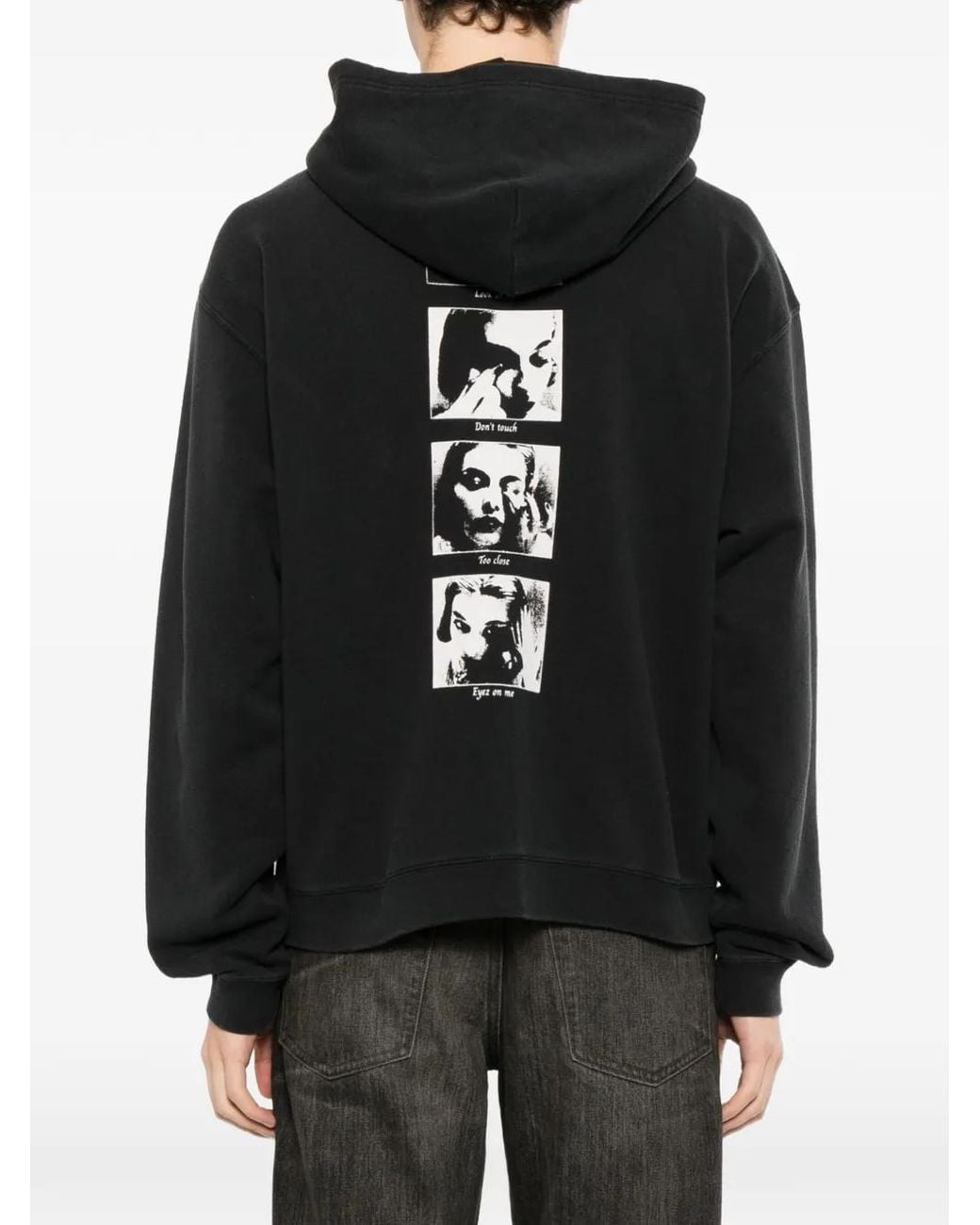 KAMIYA Black Graphic-Print Hoodie for men