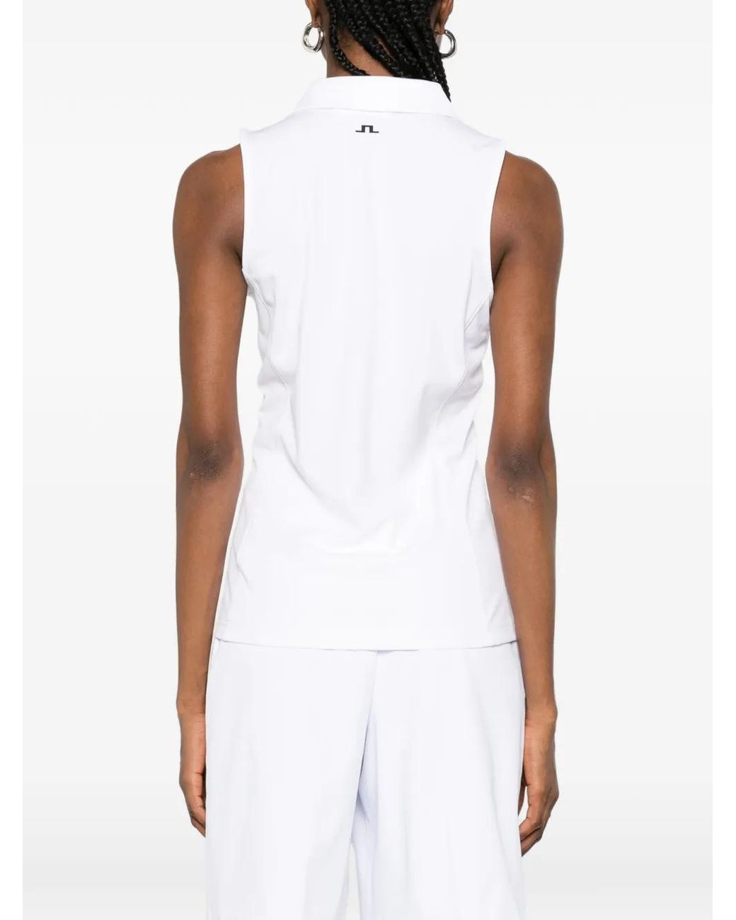 J.Lindeberg White Sleeveless Polo Top