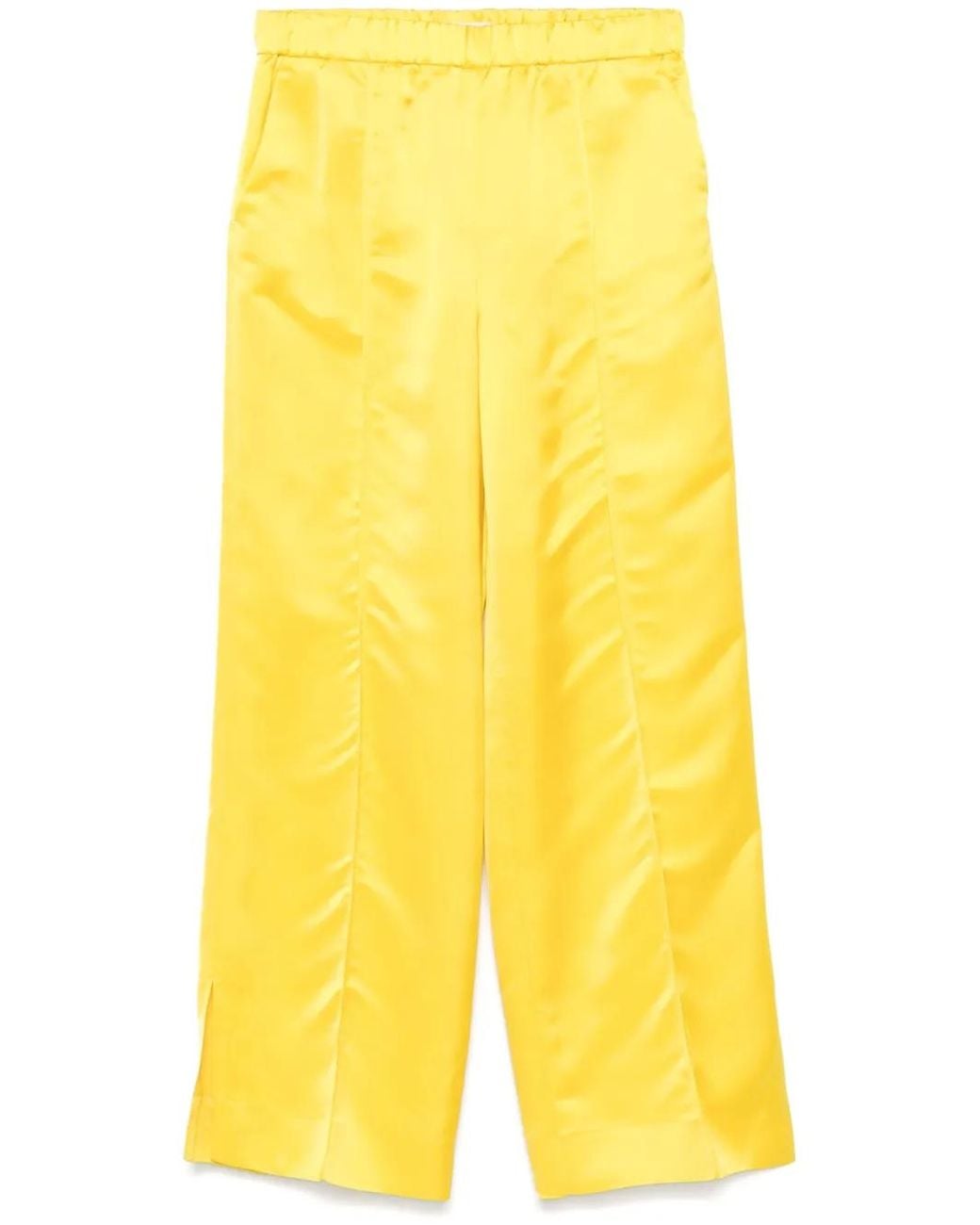 Jil Sander Yellow Satin Trousers