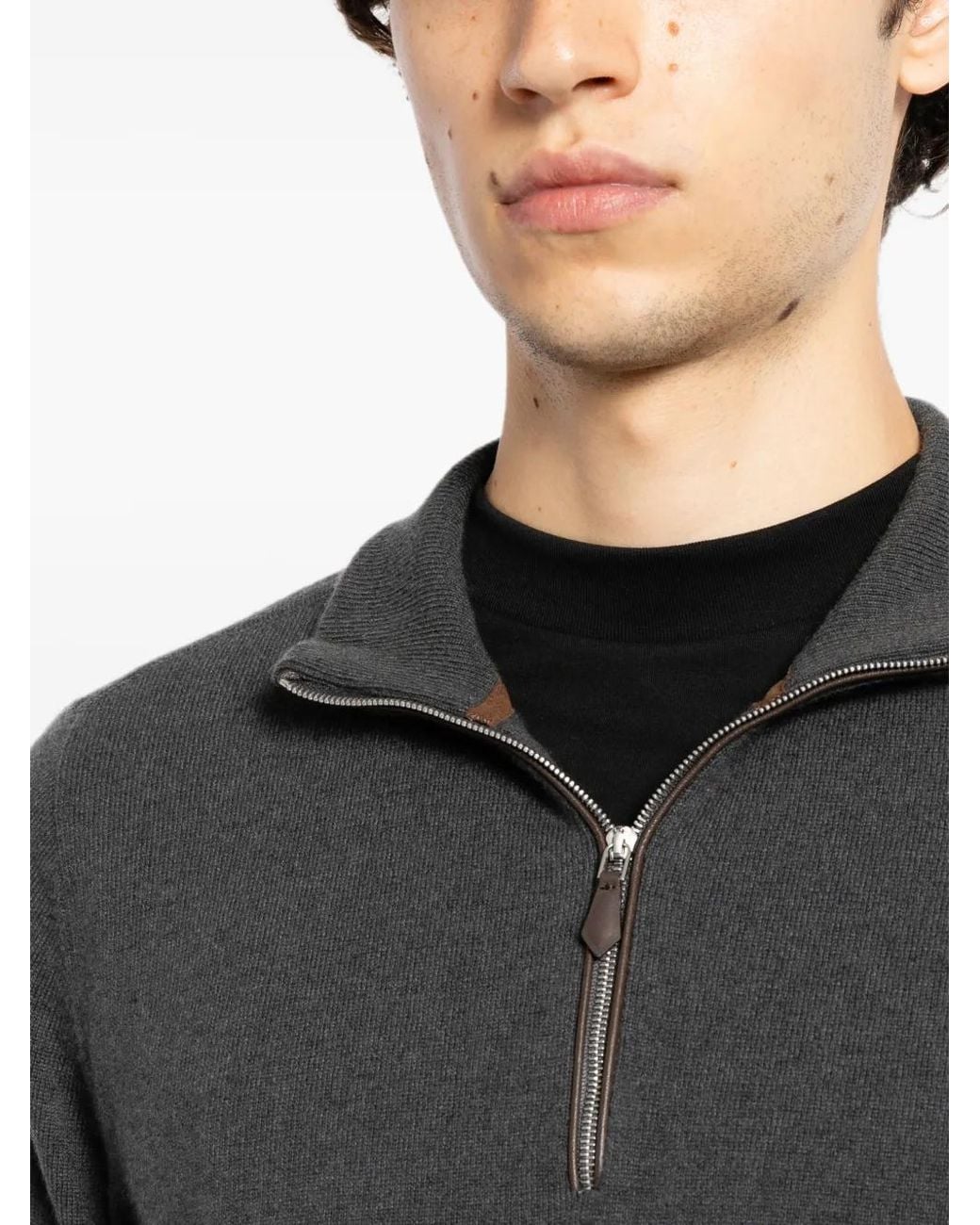 N.Peal Cashmere Carnaby Pullover in Gray für Herren