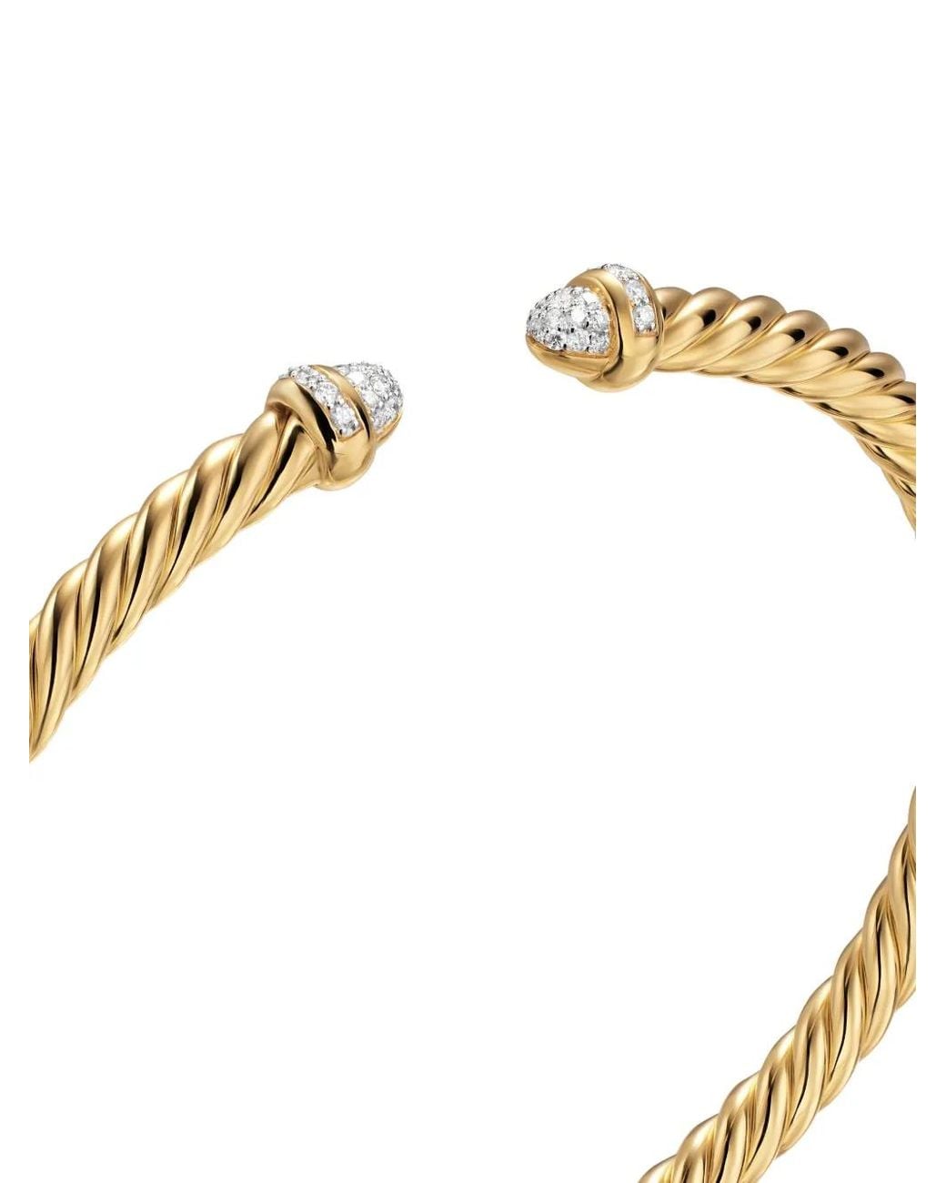 David Yurman Metallic 18K Cablespira Flex Diamond Bangle