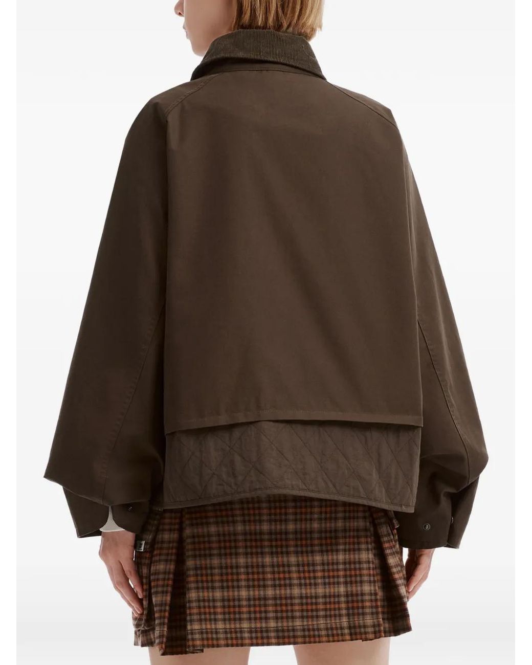 Izzue Brown Jacke Mit Gestepptem Einsatz