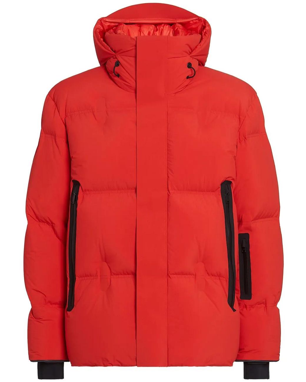 Zegna Red Drawstring-Hood Puffer Jacket for men