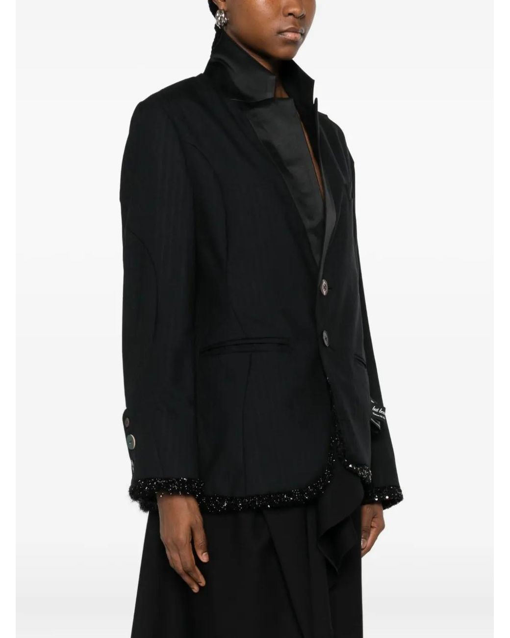 Undercover Black Sequin-Embellished Blazer