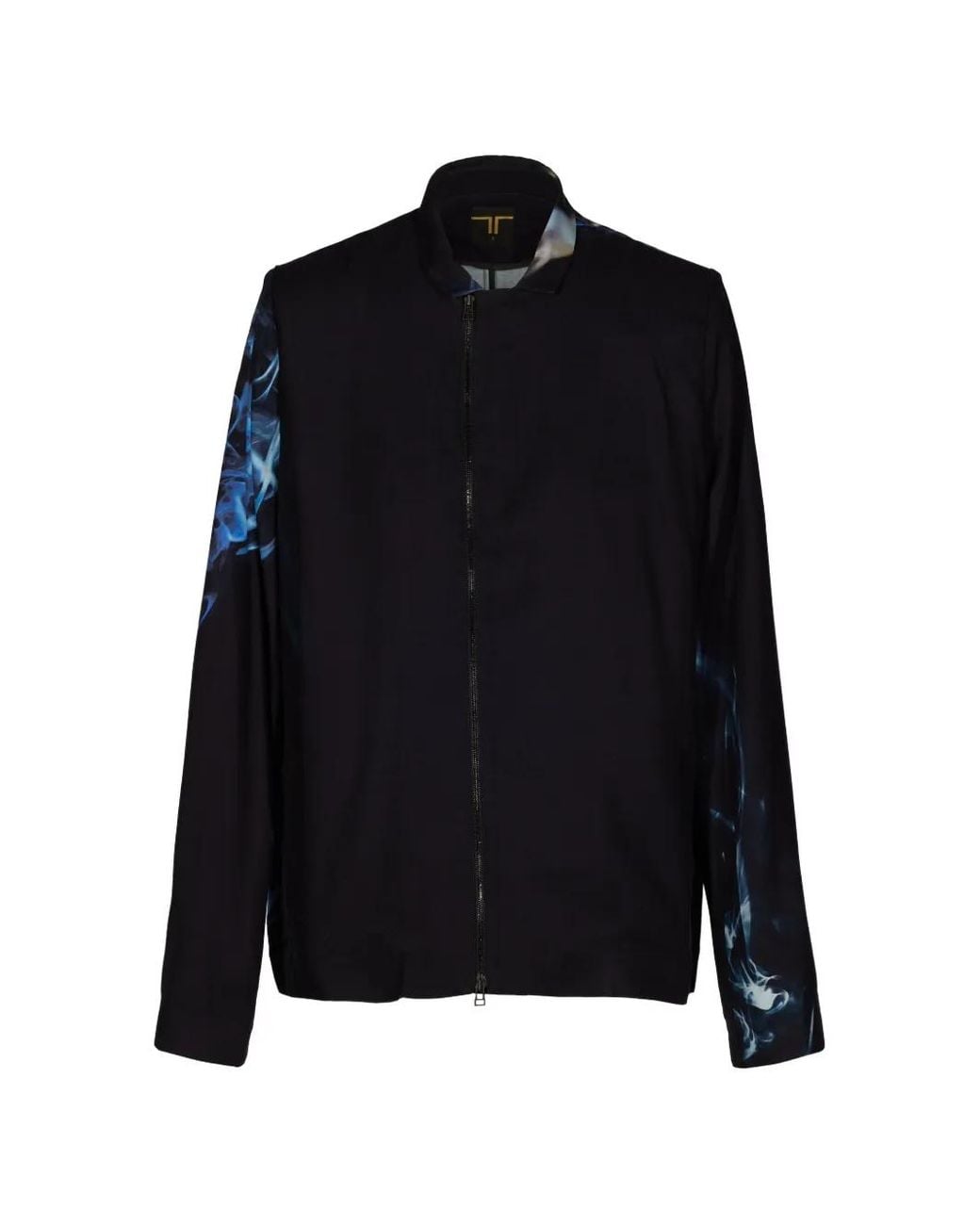 Tessitura Body Couture Black Smoke-Print Twill Jacket for men