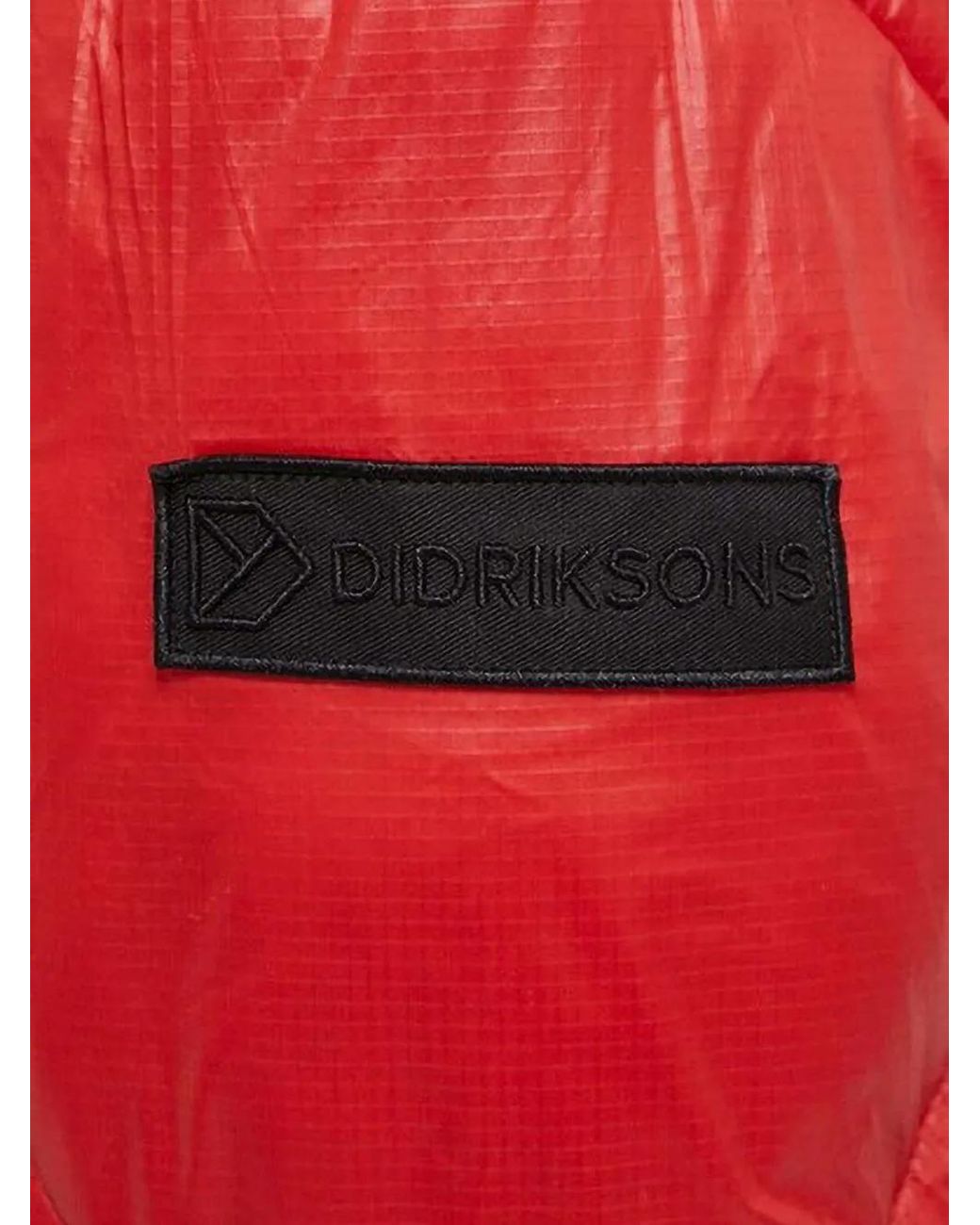 Didriksons Red Hooded Single-Breasted Coat