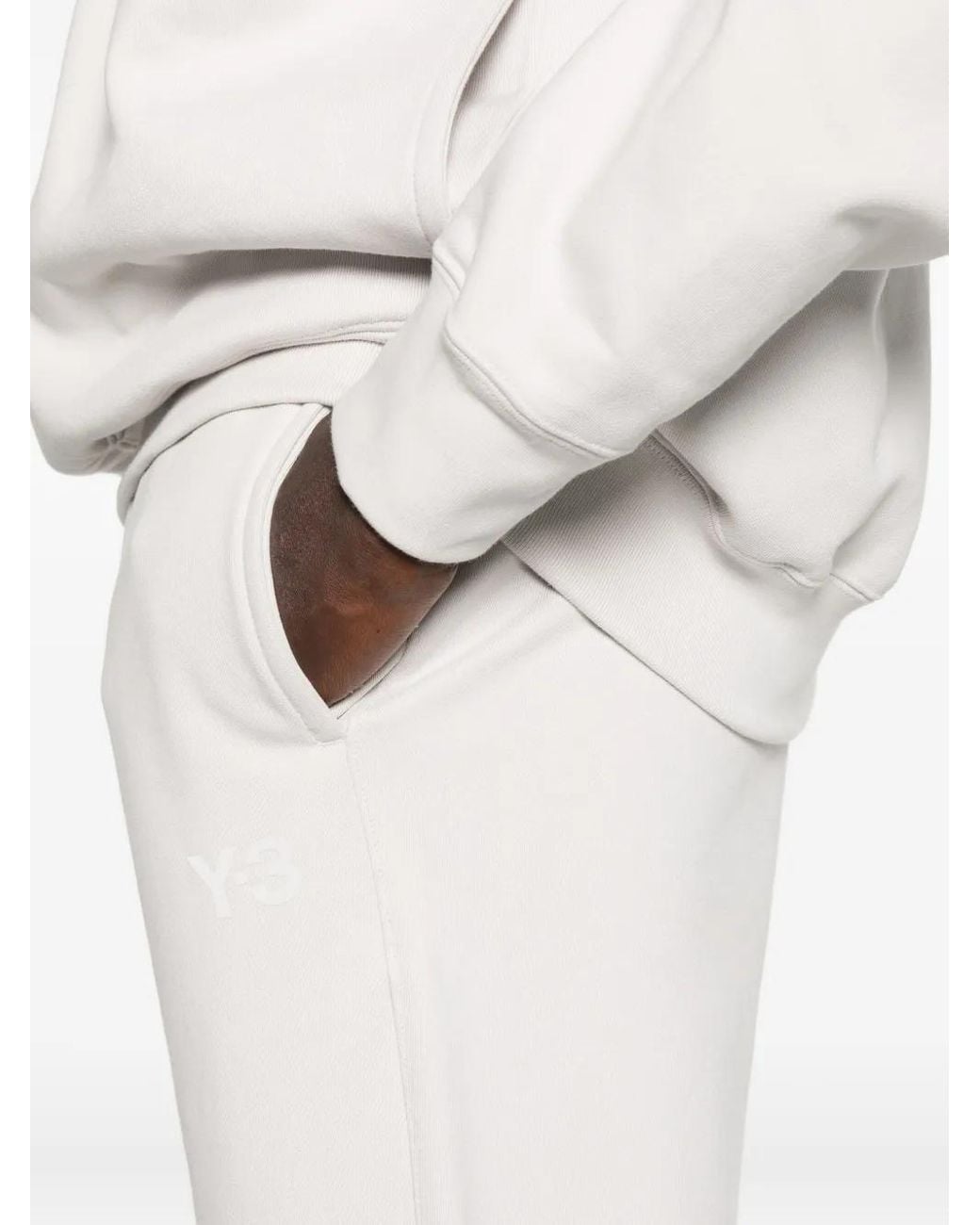 Pantalones Con Bajos Elásticos Y Cordones Y-3 de color White