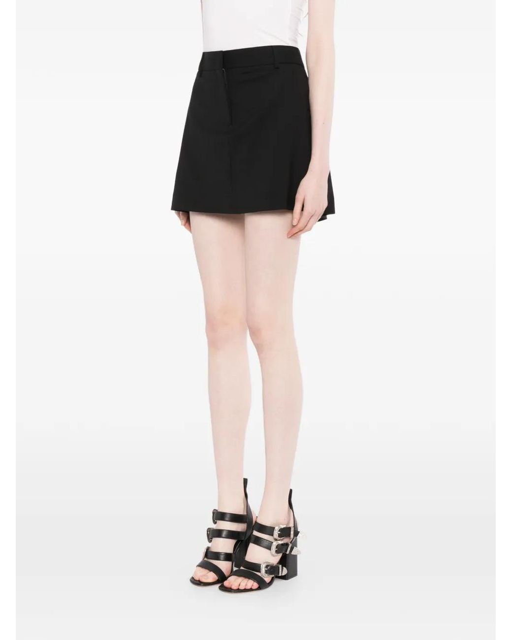 Karl Lagerfeld Black Logo-Plaque Mini Skorts