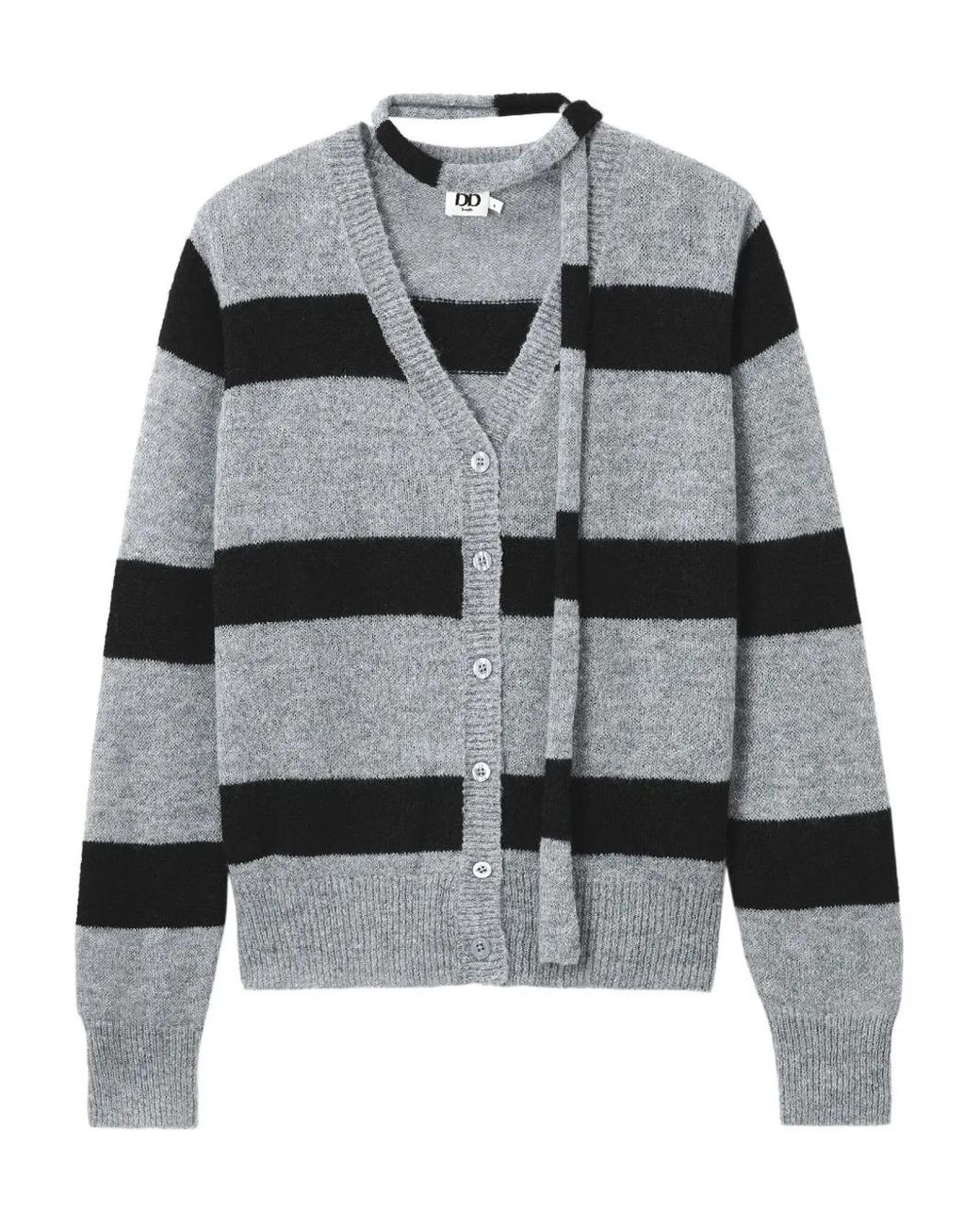 B+ AB Gray Striped Cardigan