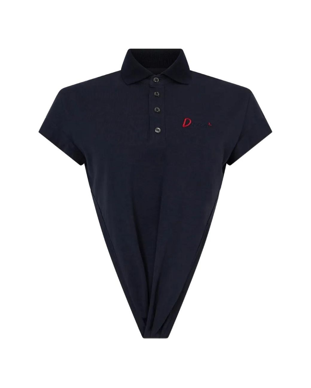 DSquared² Blue Deep-Cut Just Right Fit Polo