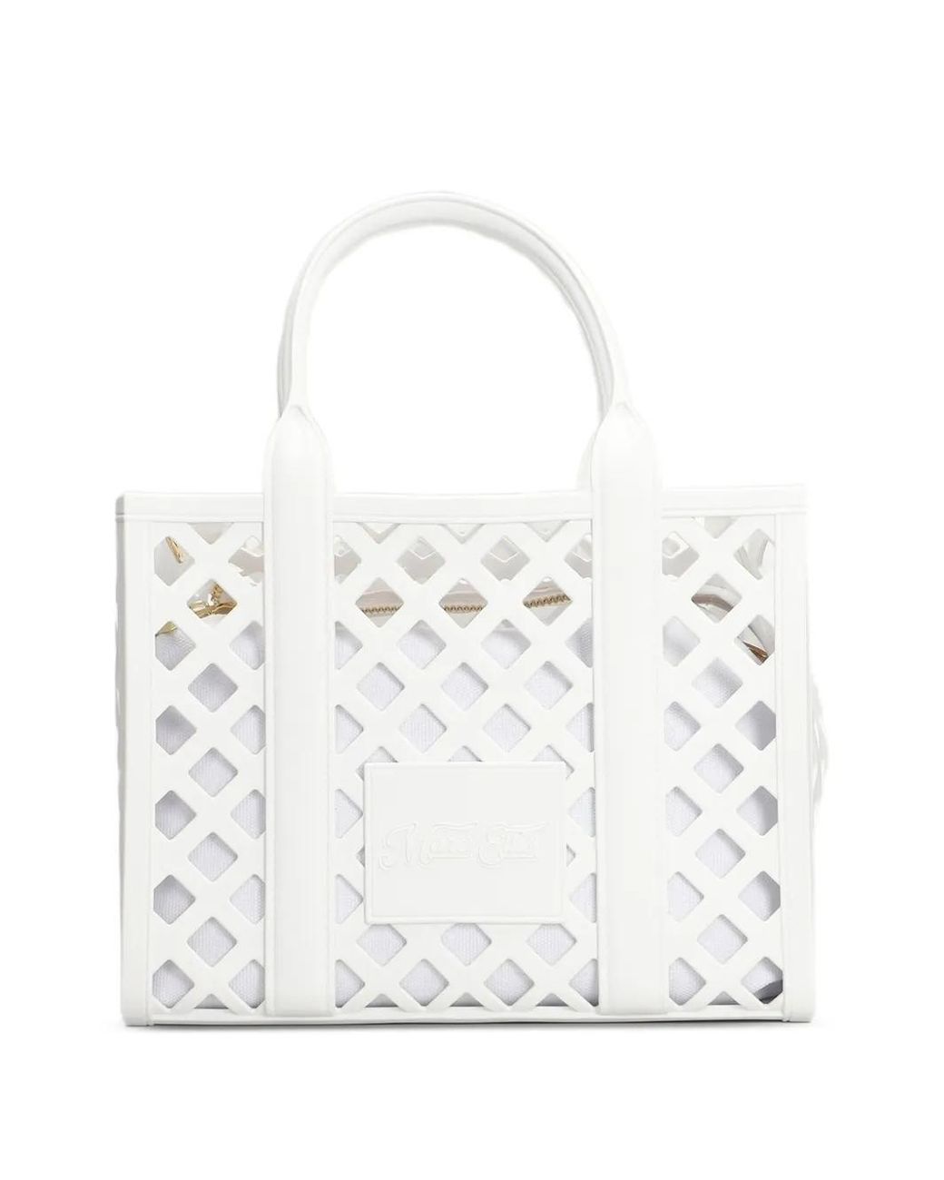 Marc Ellis White Flat-Plot Cut-Out Tote Bag