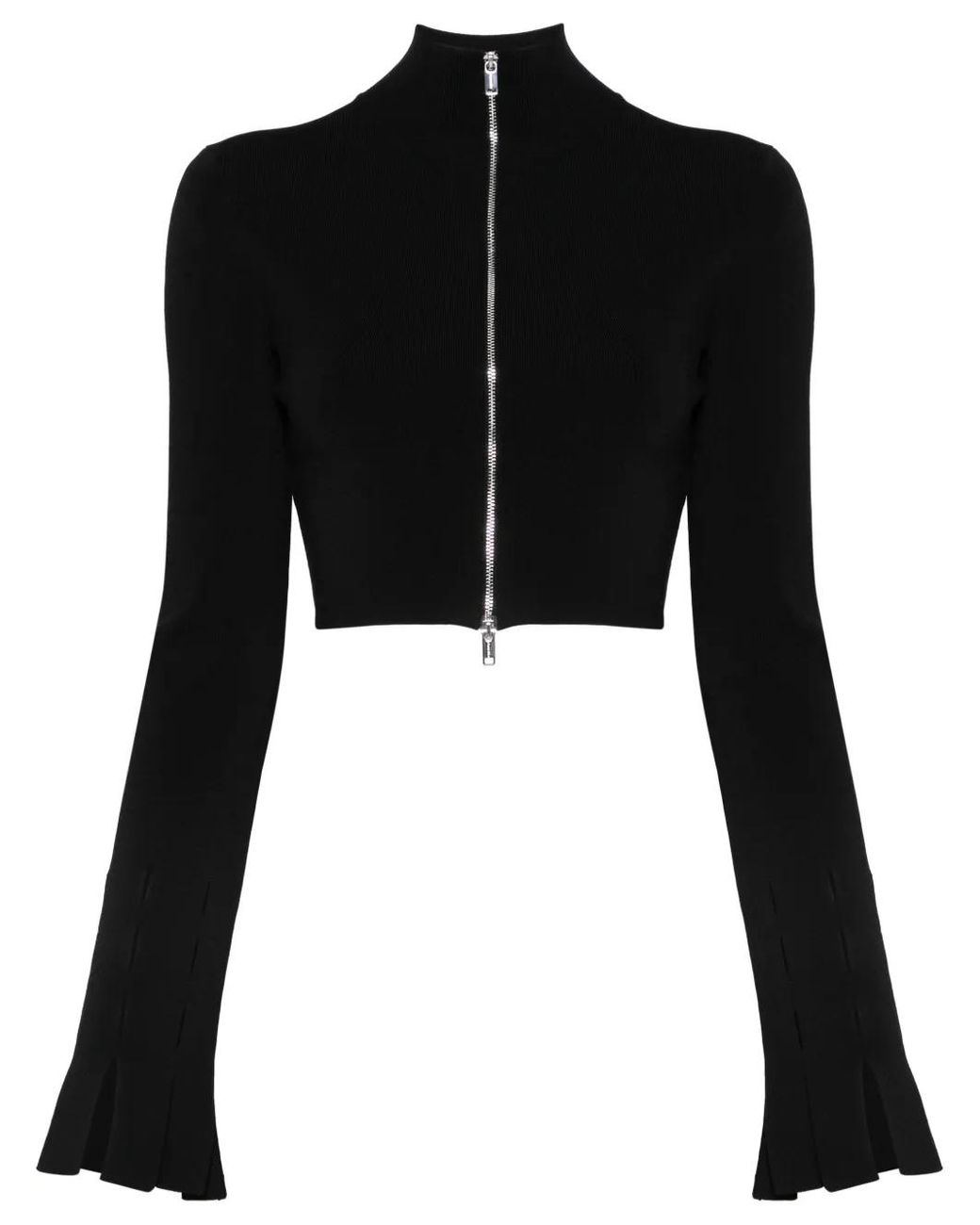 Nanushka Black Zip-Up Cardigan