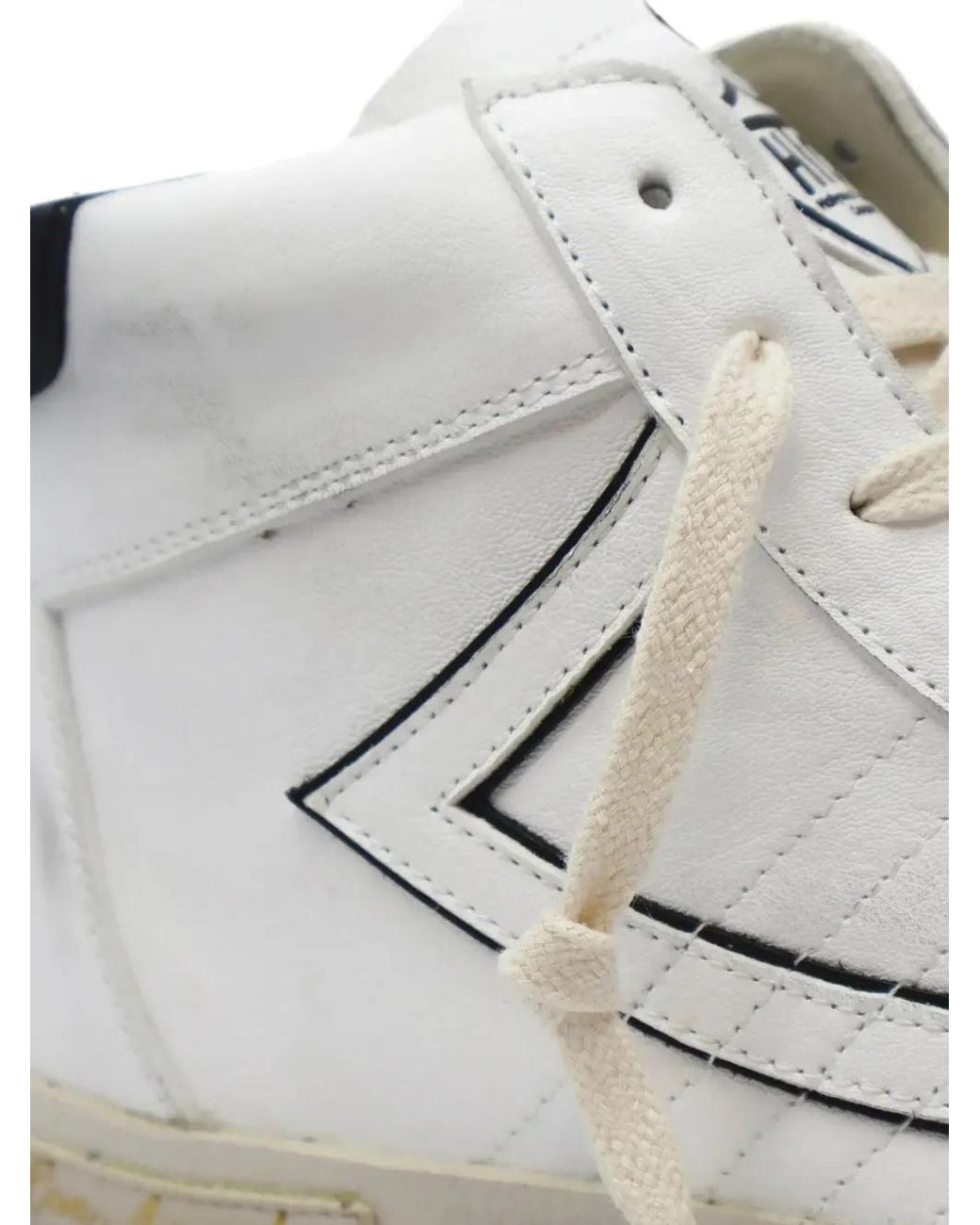 HTC White Vipers Distressed High-Top Sneakers for men