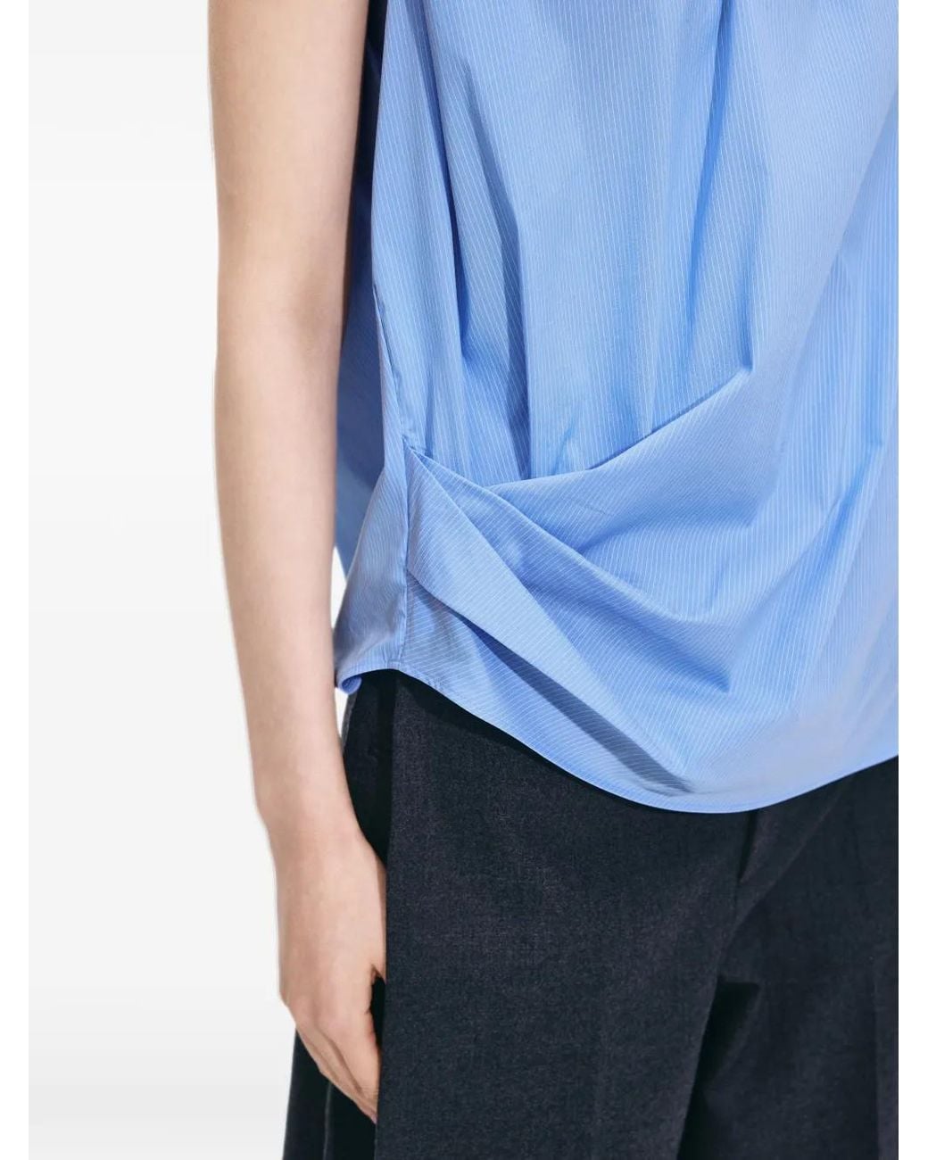 JNBY Blue Chemise Drapée À Rayures