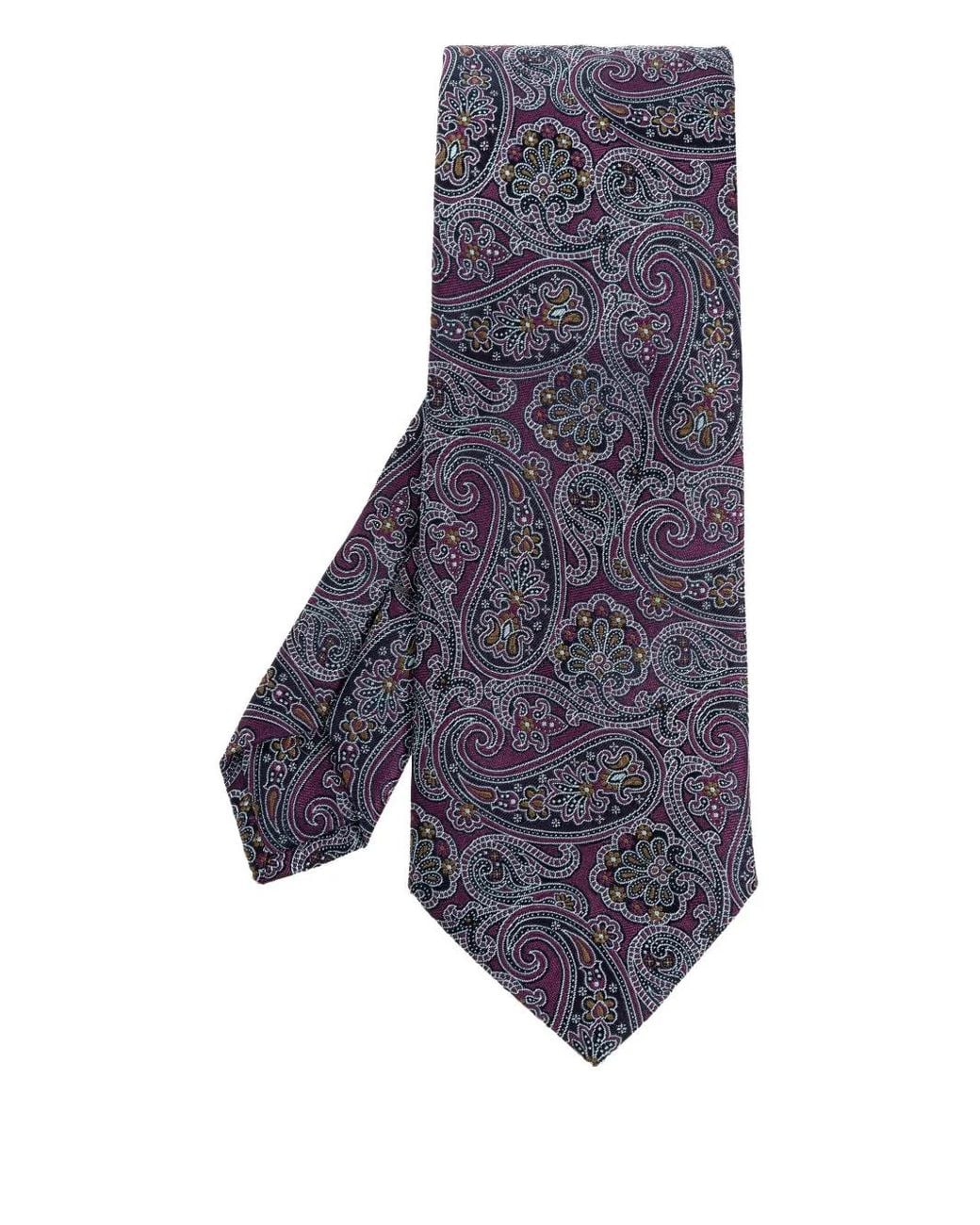 Etro Blue Paisley-Print Silk Tie for men