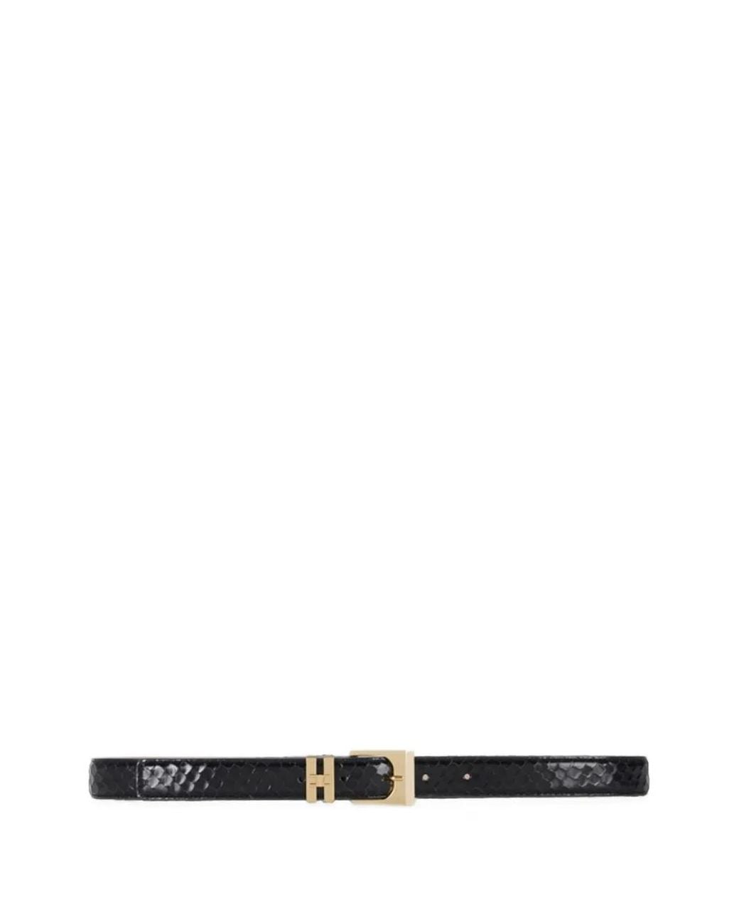 Elisabetta Franchi White Leather Belt With Fish Scale Pattern