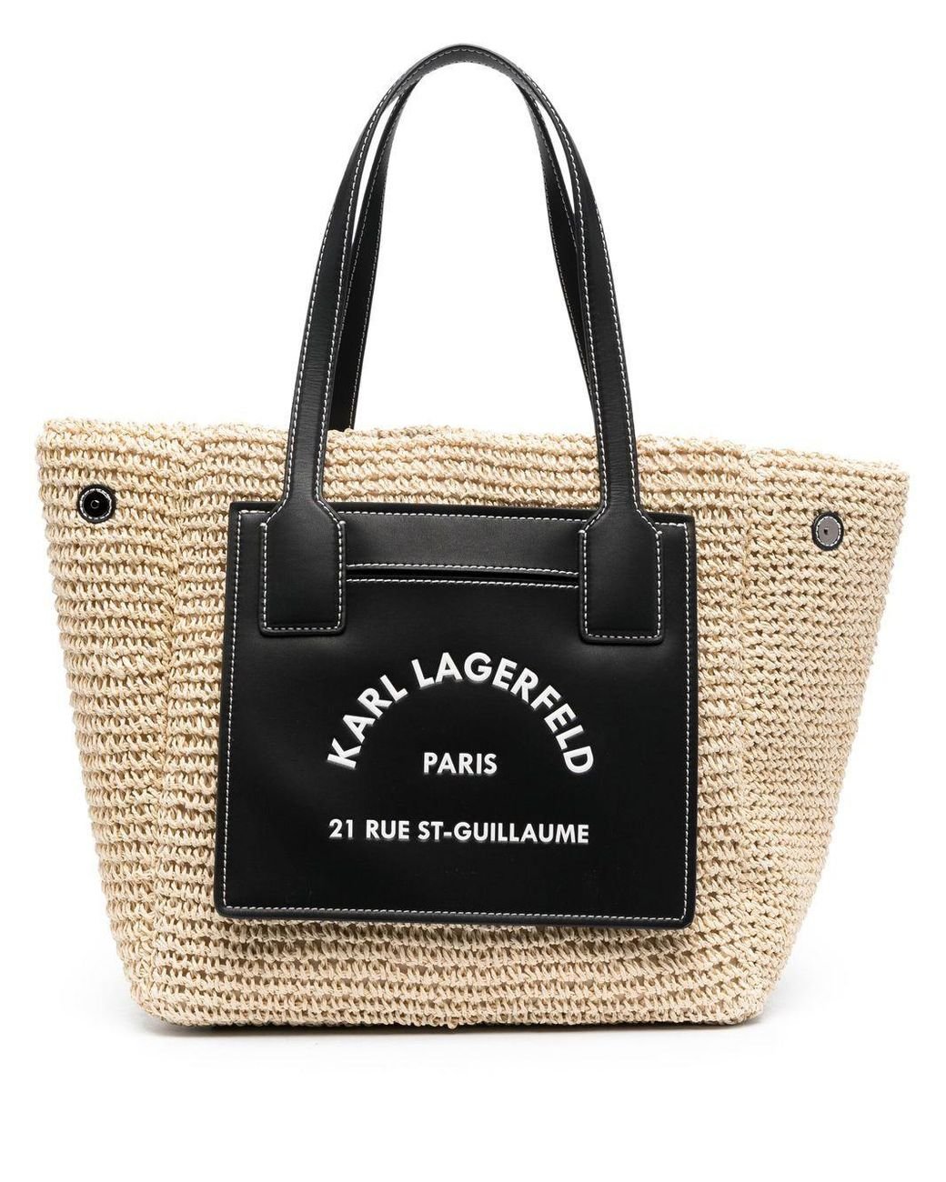 Karl Lagerfeld Rue Stguillaume Woven Tote Bag in Black Lyst