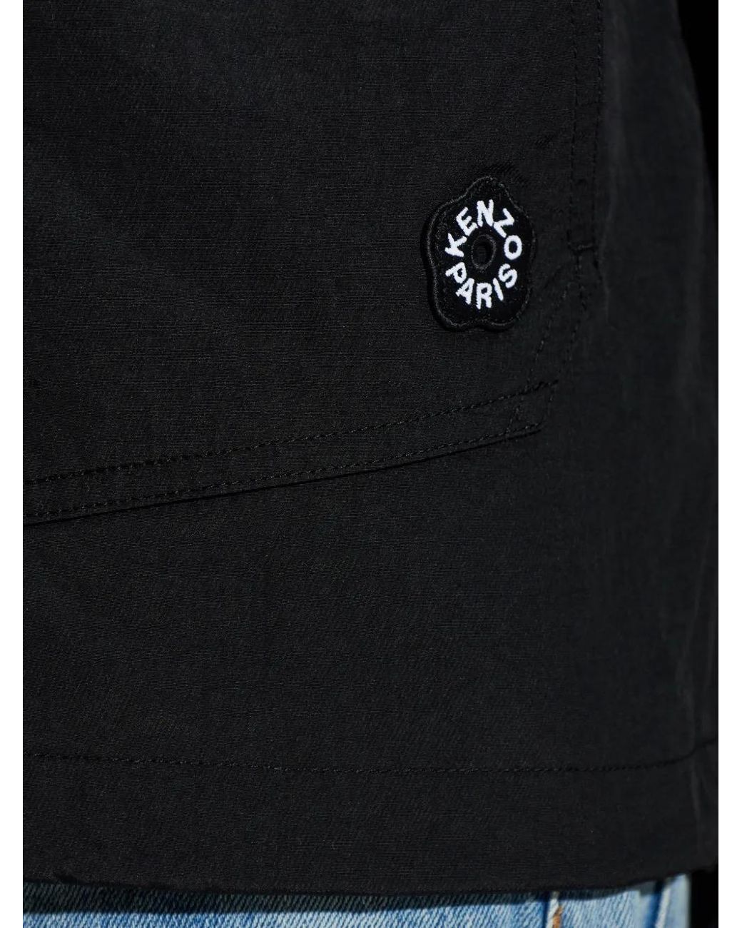 KENZO Blue Veste Multi-Poches À Capuche