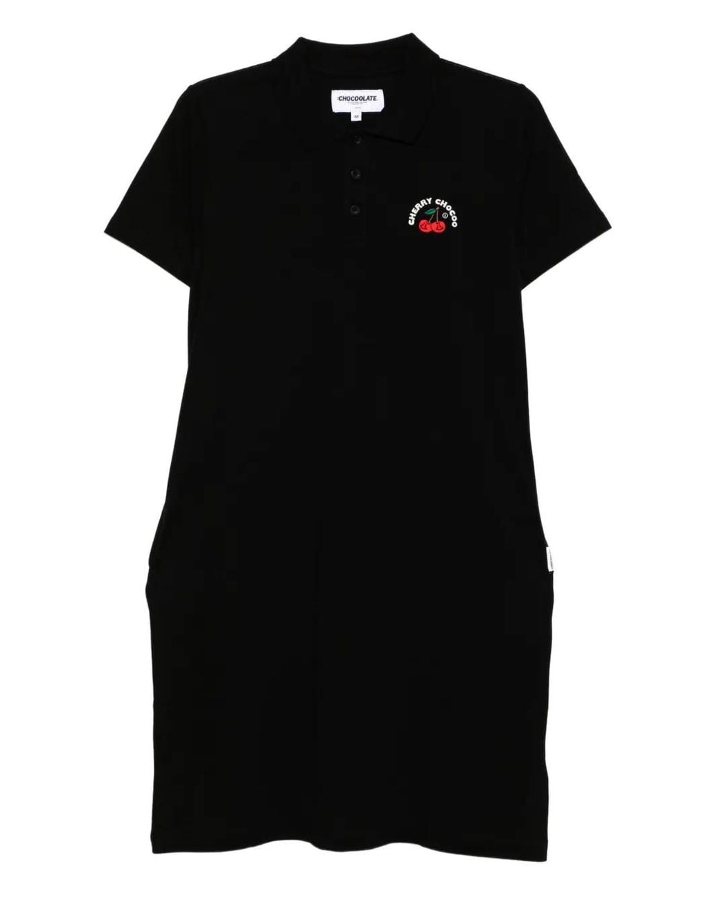 Chocoolate Black Logo-Embroidered Polo Dress