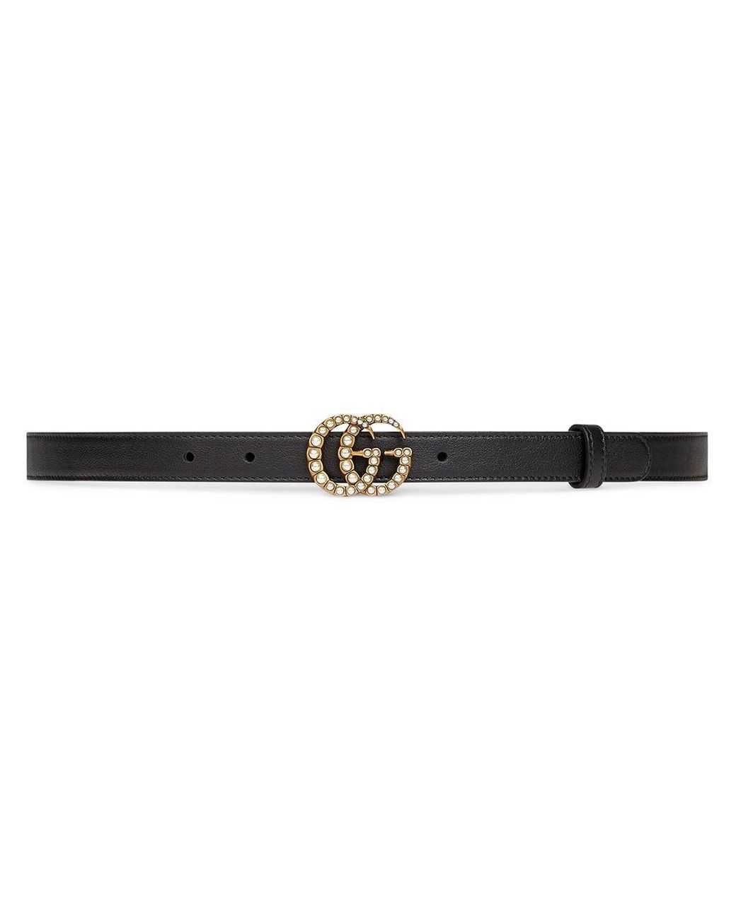 gucci women's leather belt with interlocking double g buckle