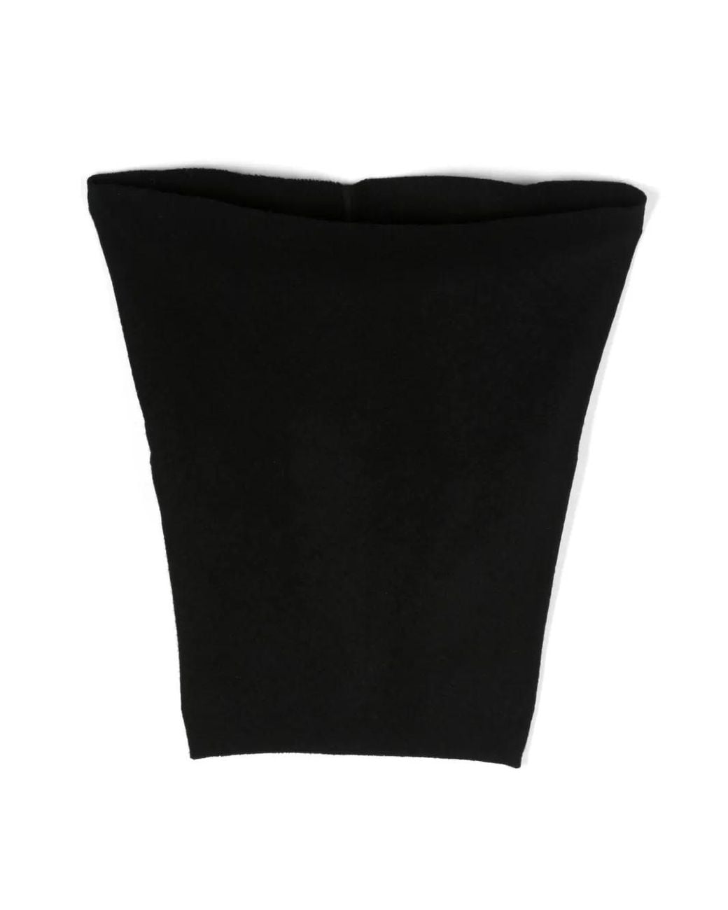 Rick Owens Black Virgin Wool Cowl Scarf