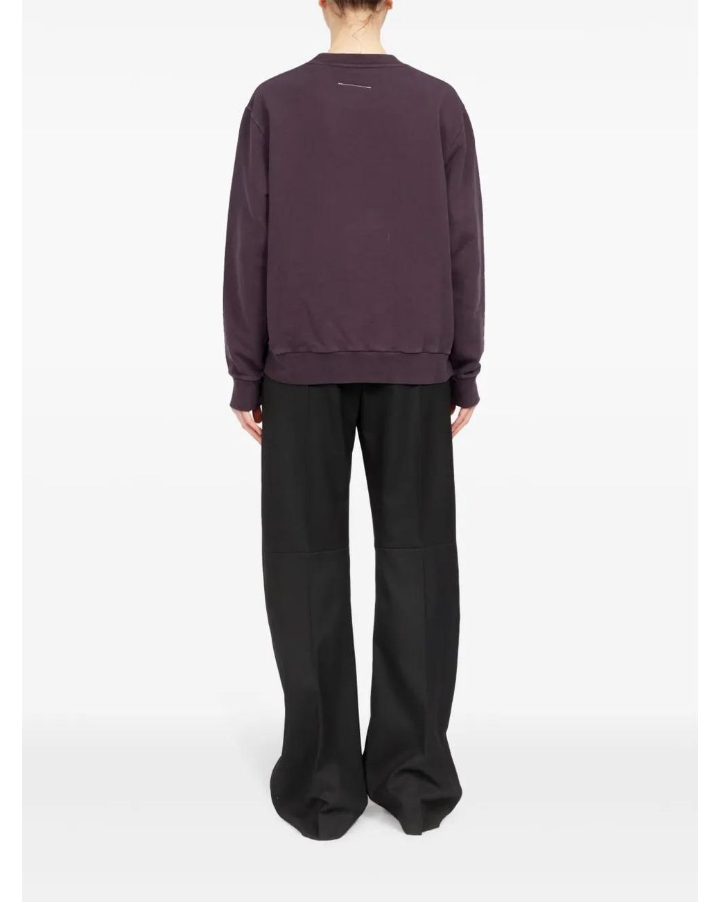 MM6 by Maison Margiela Purple Numbers-Print Cotton Sweatshirt