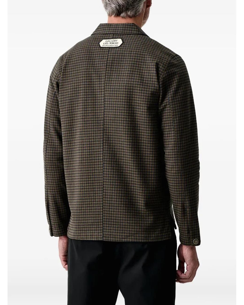 Mos Mosh Black Mapham Houndstooth-Pattern Shirt Jacket for men