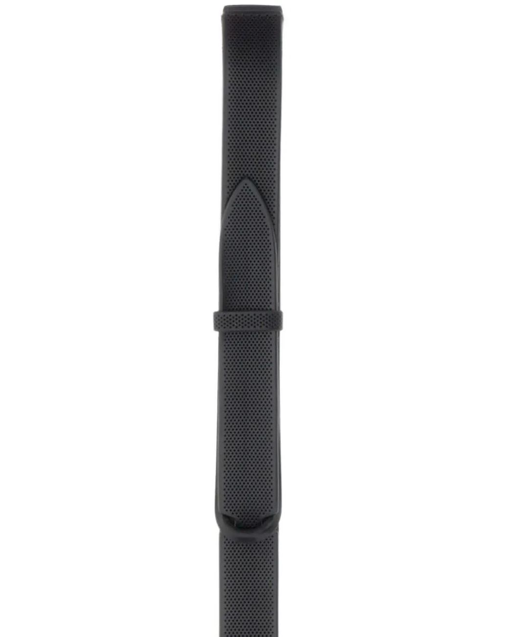 Orciani Black Nobuckle Laser-Perforated Belt for men