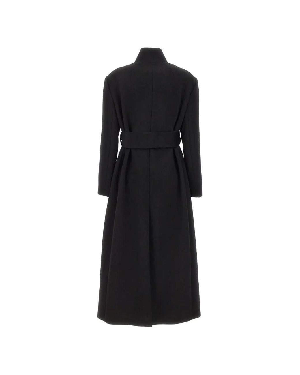 Marella Black Belted Single-Breasted Coat
