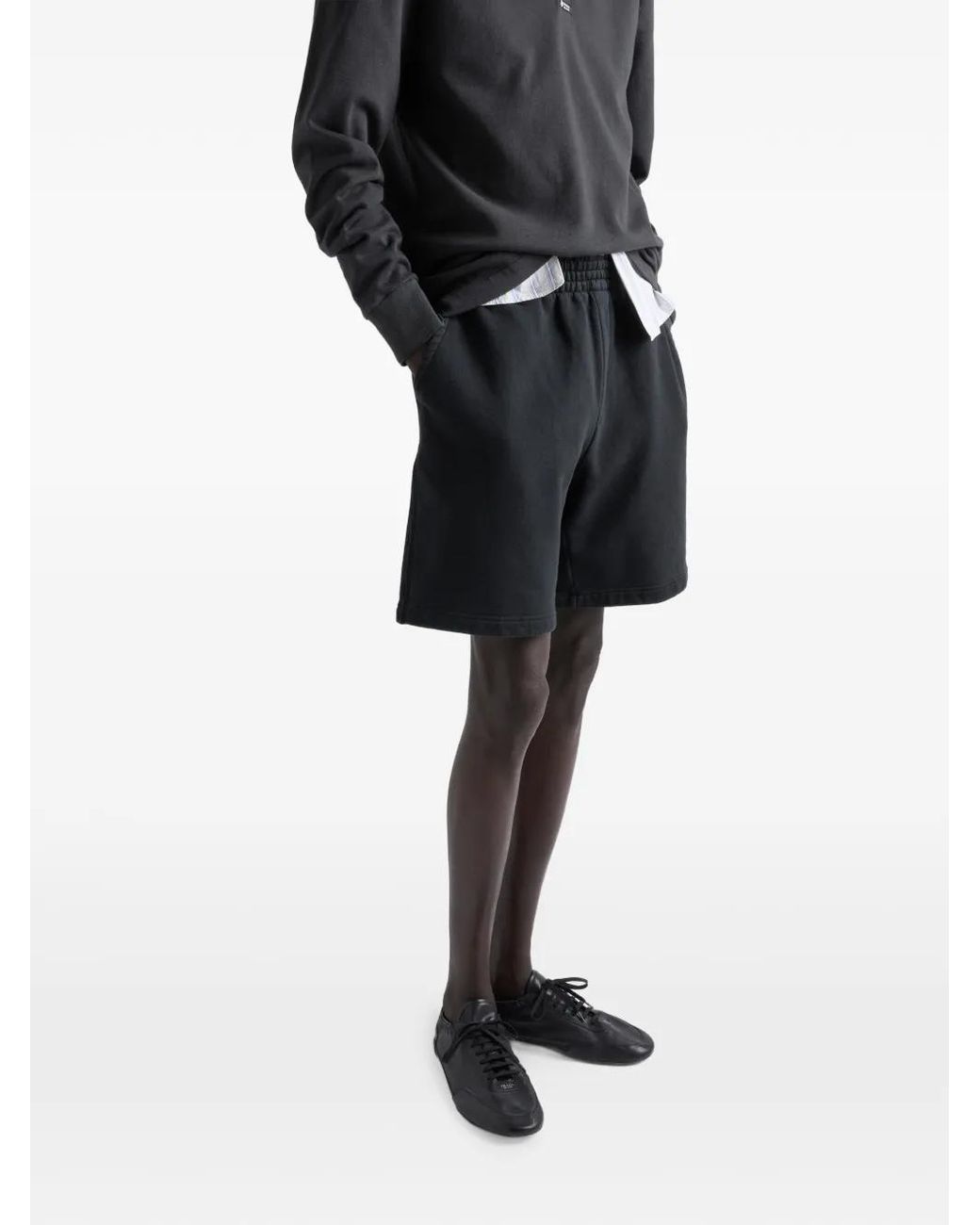 Prada Black Cotton Bermudas for men