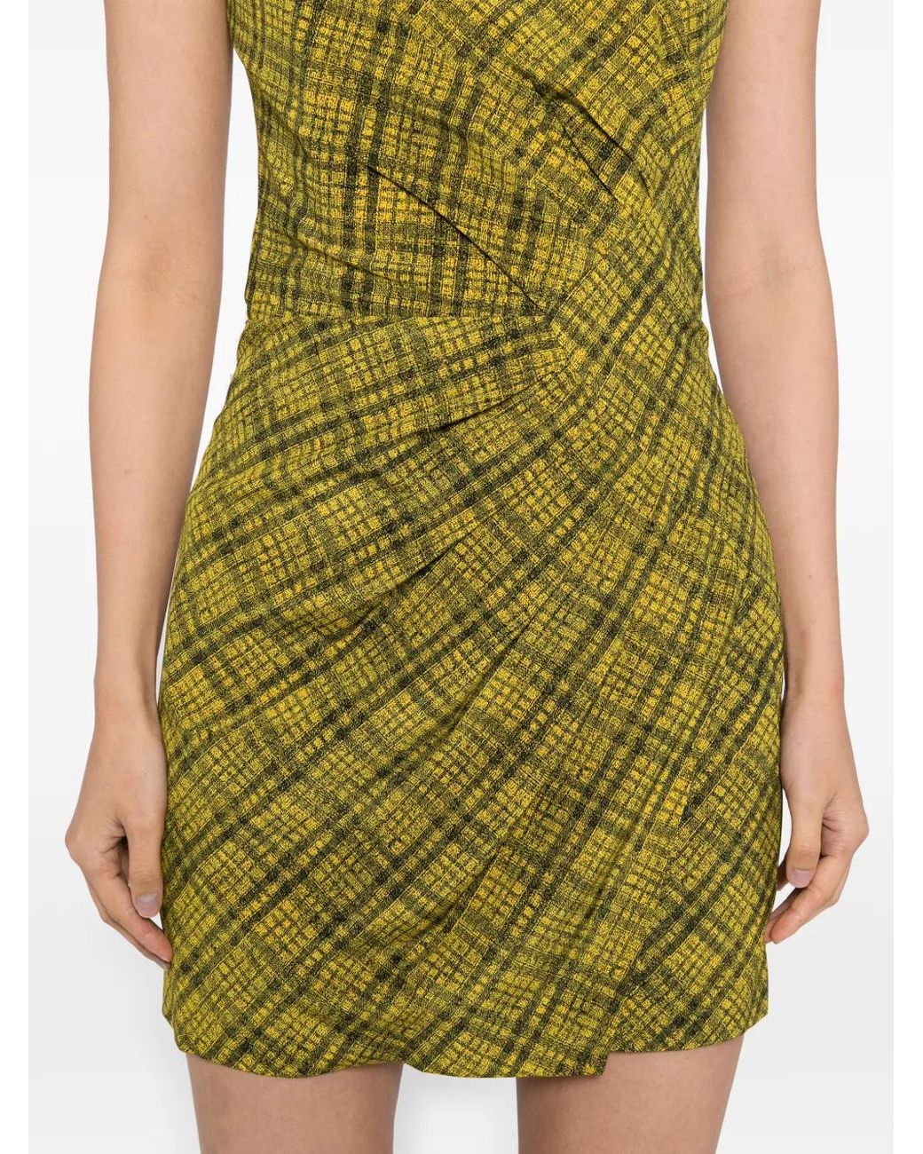 Alessandra Rich Green Check Dress