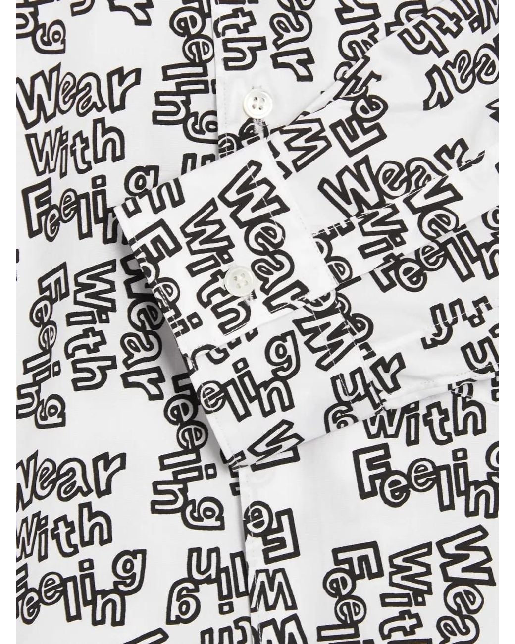 Comme des Garçons White Printed Woven Shirt for men